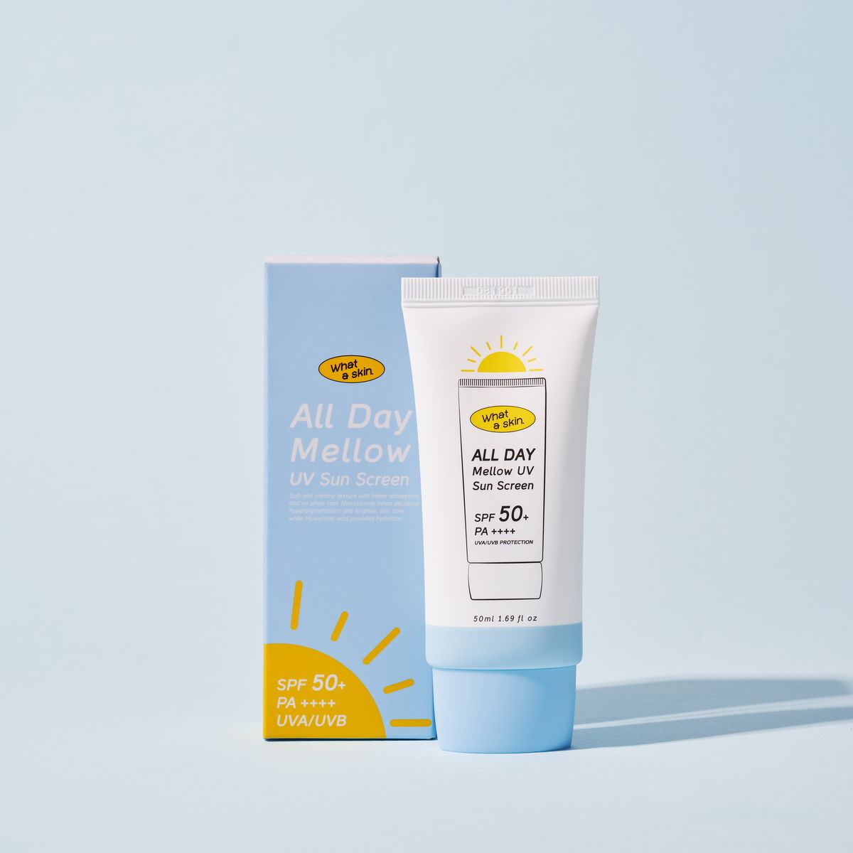 와더스킨(WHATASKIN) 올데이 멜로우 유브이 선크림 SPF50+/PA++++ 50ml