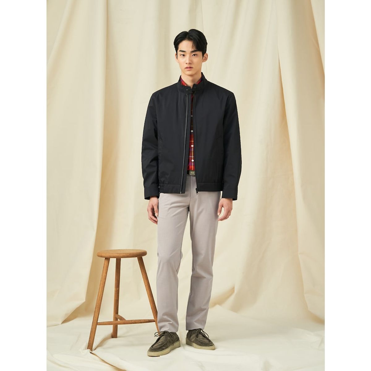 빈폴 멘(BEANPOLE MEN) 헤리티지 테크 해링턴 재킷  블랙