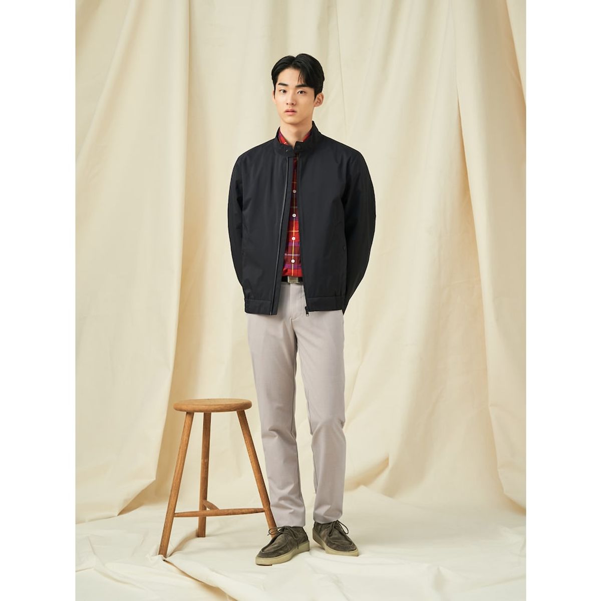 빈폴 멘(BEANPOLE MEN) 헤리티지 테크 해링턴 재킷  블랙