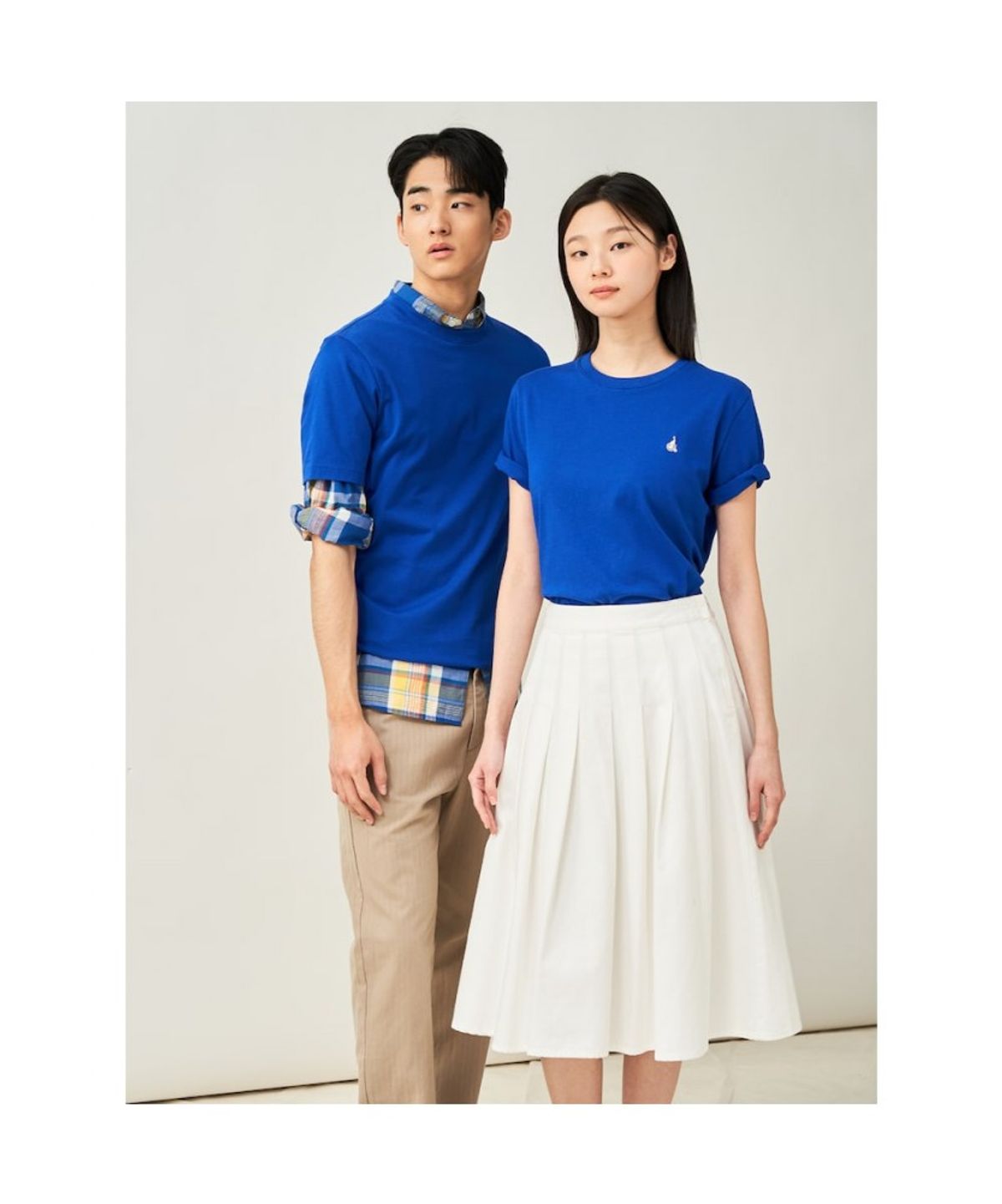 빈폴 멘(BEANPOLE MEN) [Essential] 남녀공용 수피마 코튼 라운드넥 티셔츠  로열 블루