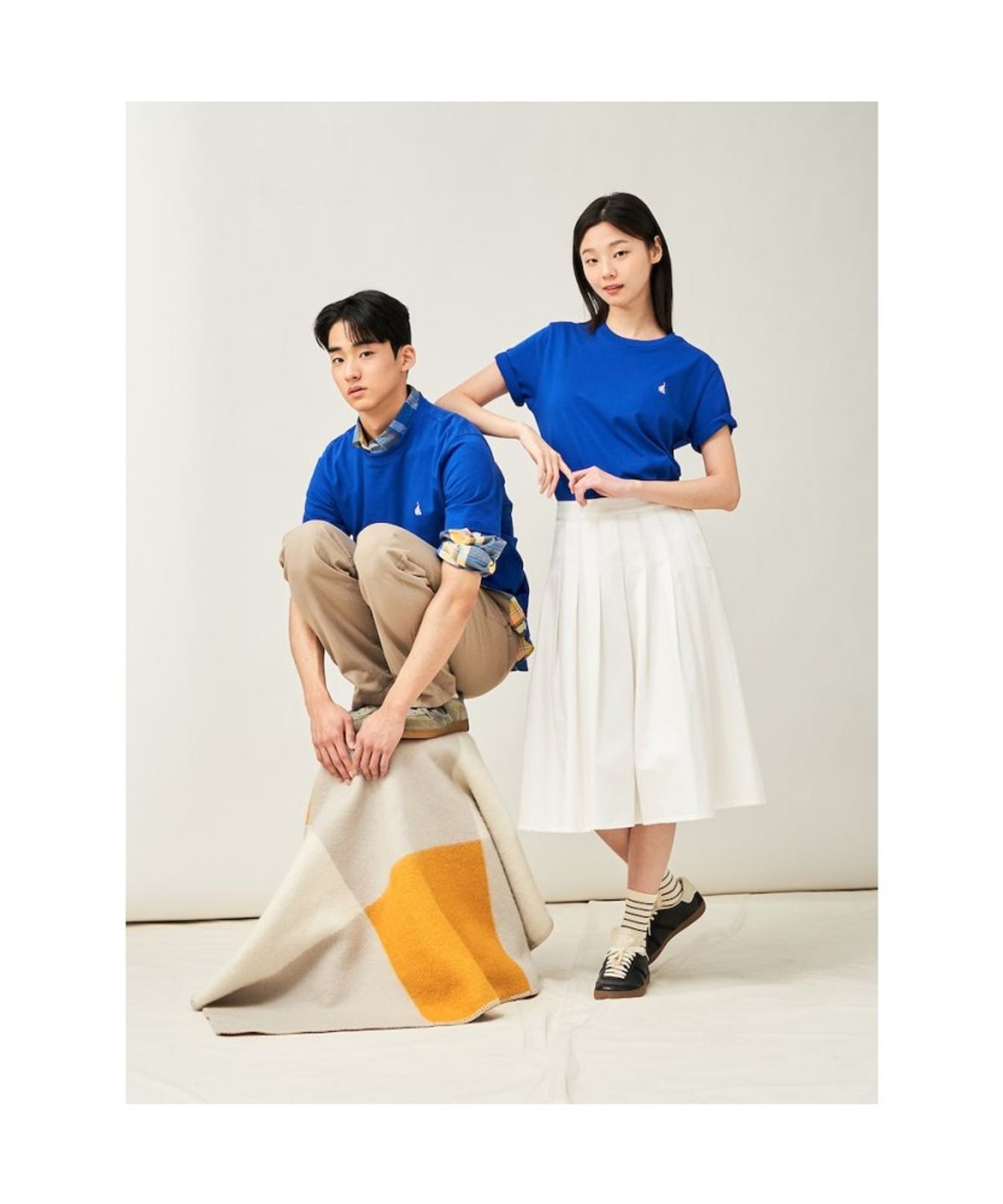 빈폴 멘(BEANPOLE MEN) [Essential] 남녀공용 수피마 코튼 라운드넥 티셔츠  로열 블루