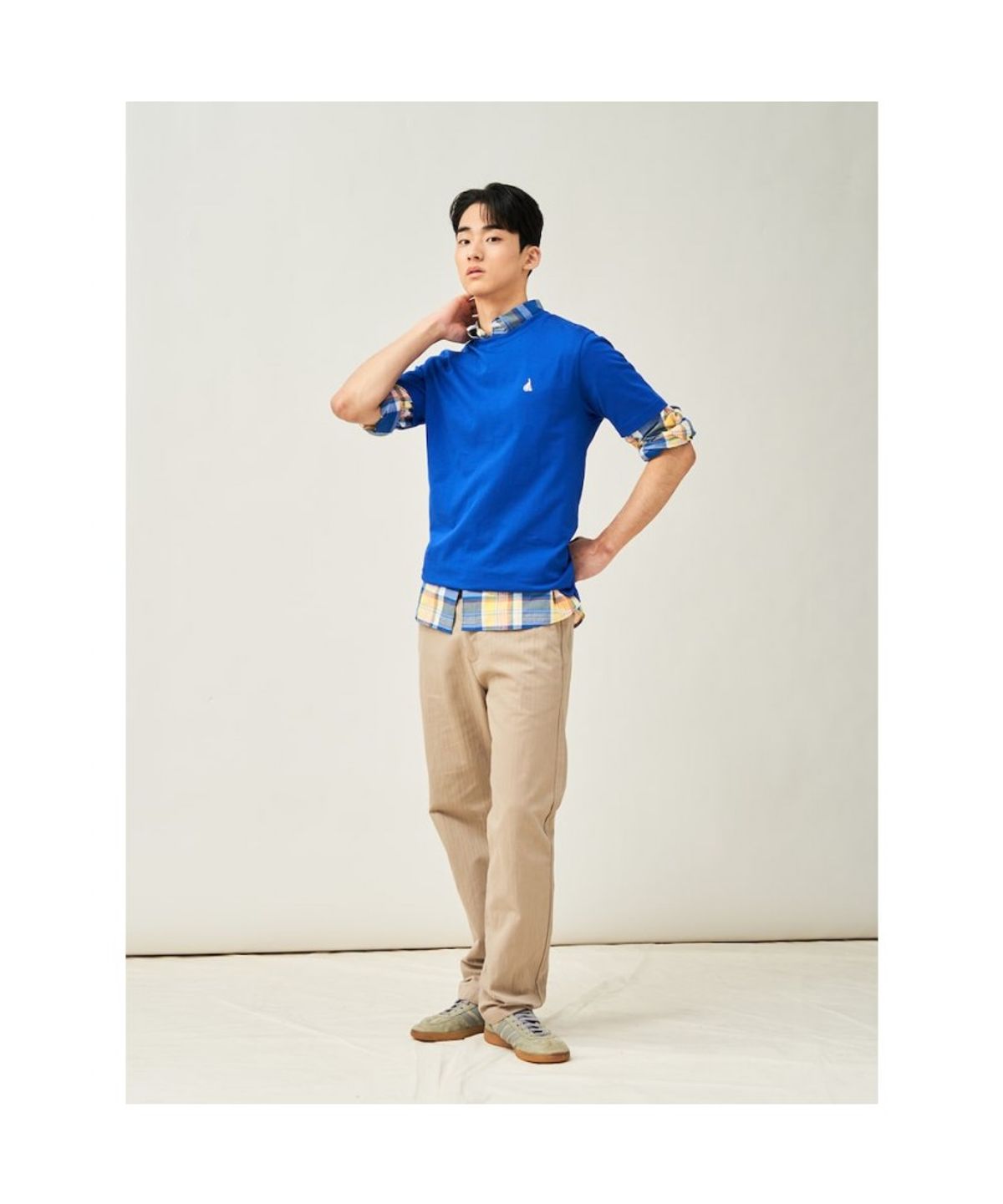 빈폴 멘(BEANPOLE MEN) [Essential] 남녀공용 수피마 코튼 라운드넥 티셔츠  로열 블루