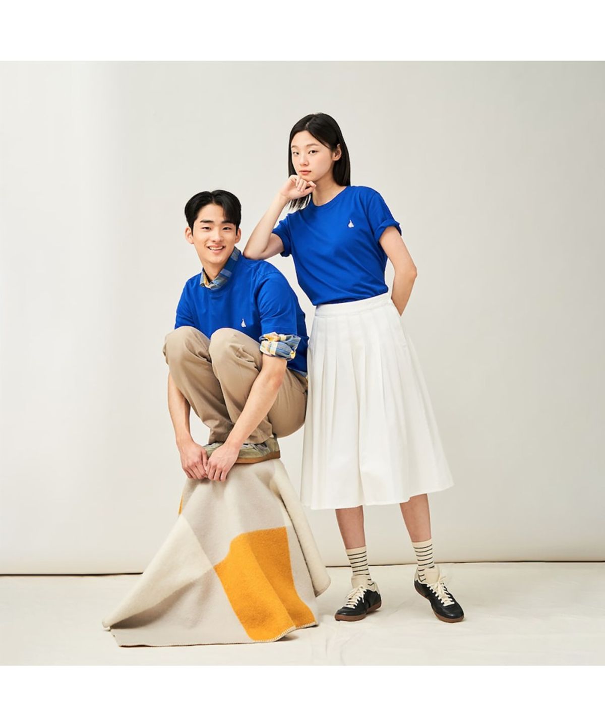 빈폴 멘(BEANPOLE MEN) [Essential] 남녀공용 수피마 코튼 라운드넥 티셔츠  로열 블루