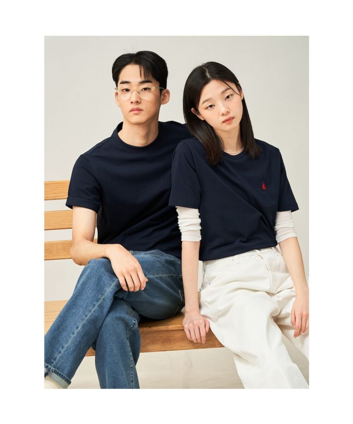 빈폴 멘(BEANPOLE MEN) [Essential] 수피마 코튼 라운드넥 티셔츠  네이비 (BC5242E12R)