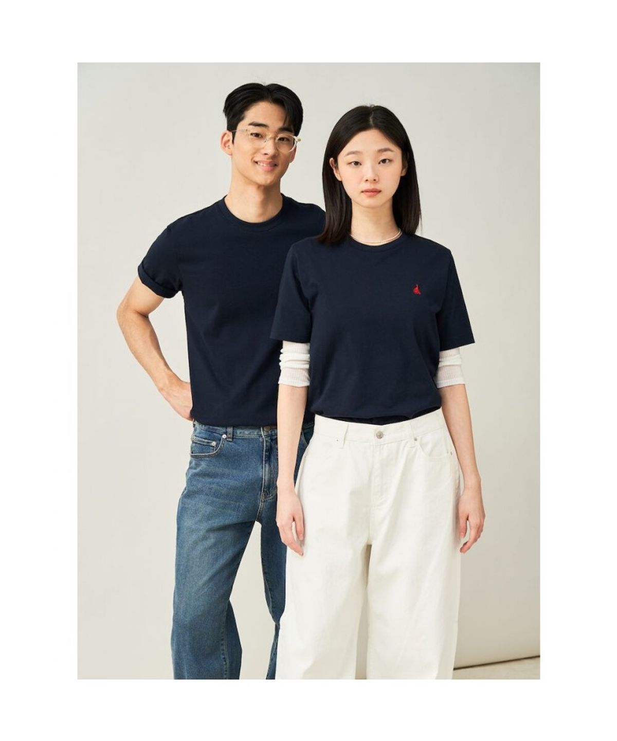 빈폴 멘(BEANPOLE MEN) [Essential] 수피마 코튼 라운드넥 티셔츠  네이비 (BC5242E12R)