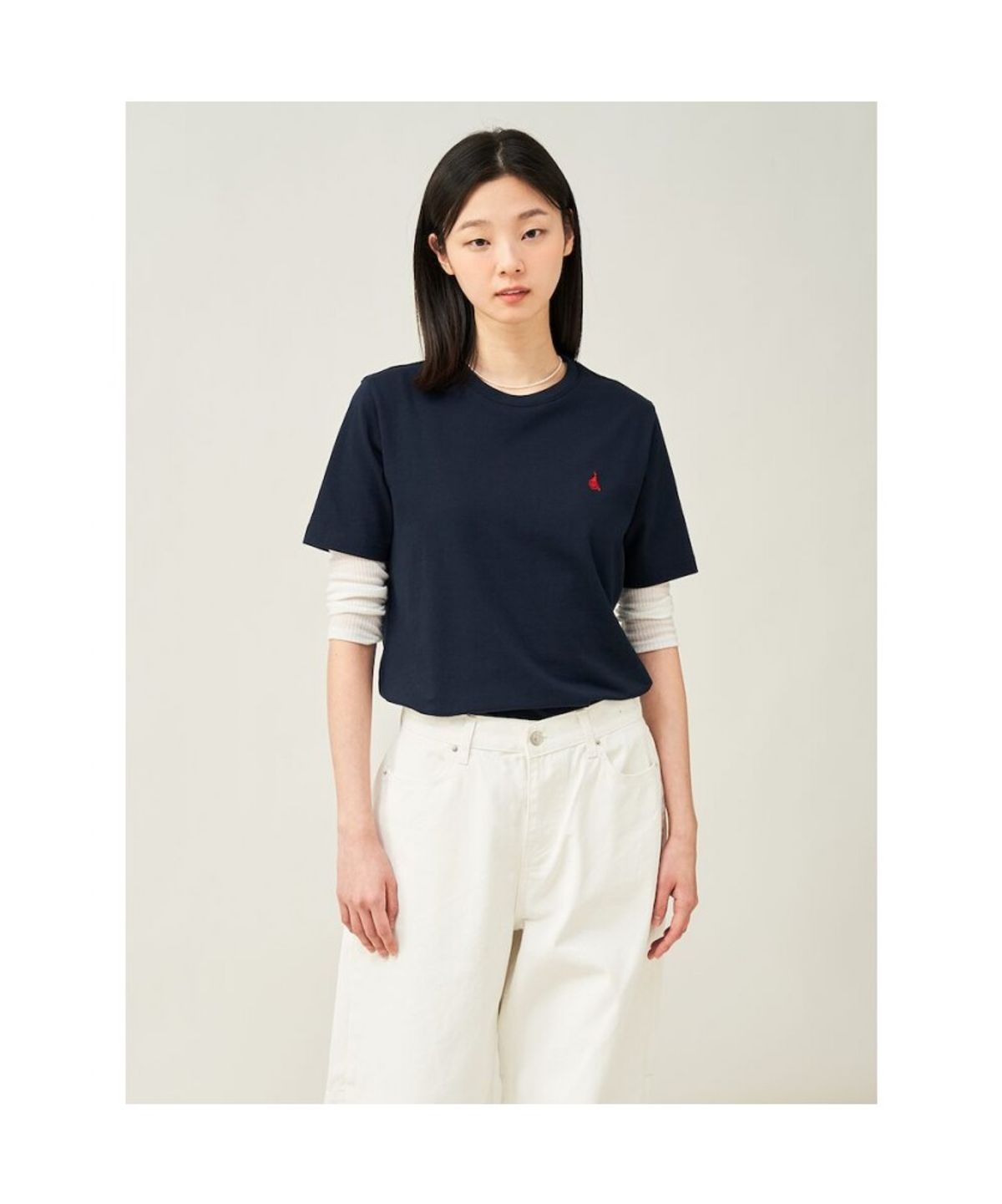 빈폴 멘(BEANPOLE MEN) [Essential] 수피마 코튼 라운드넥 티셔츠  네이비 (BC5242E12R)