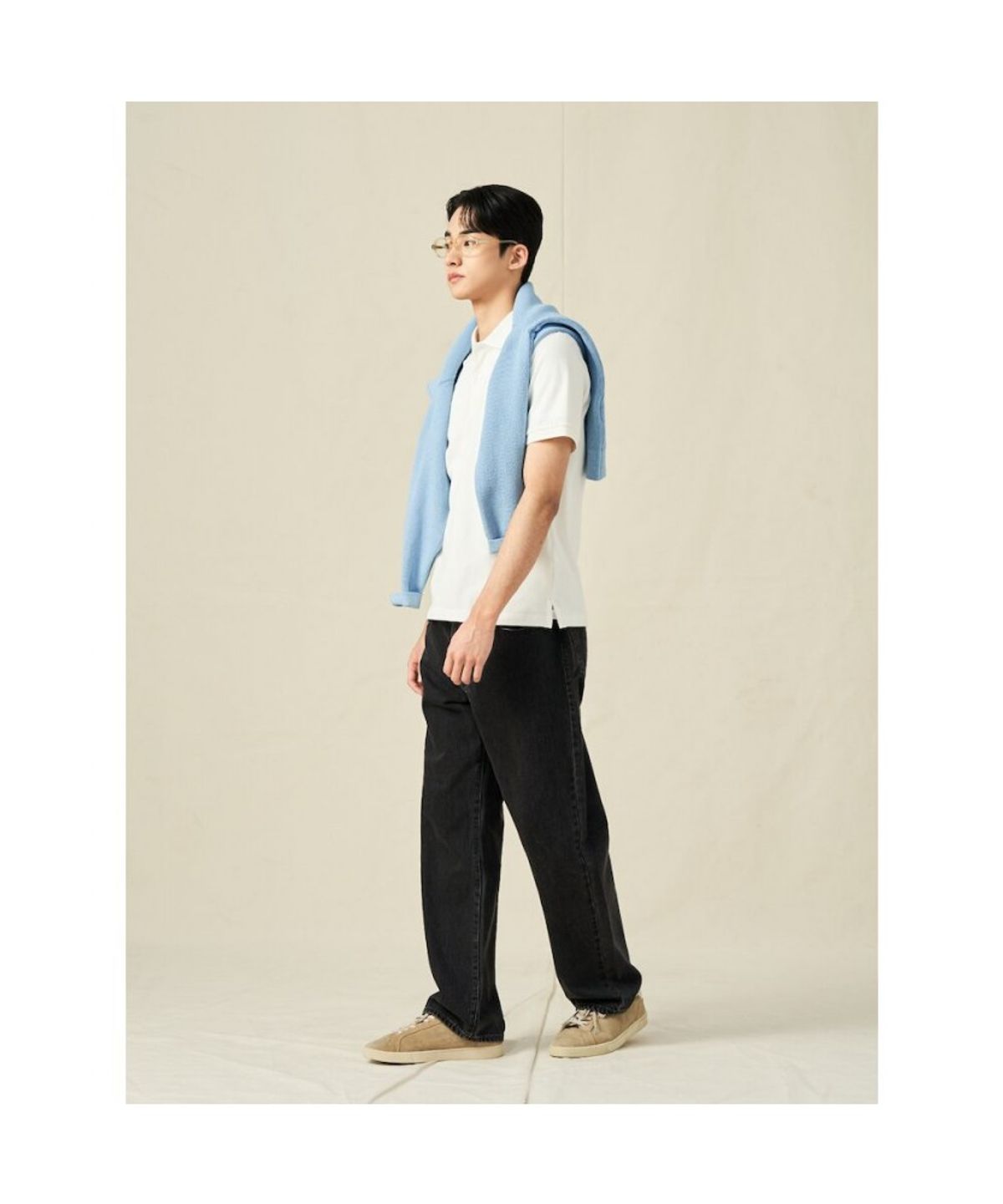 빈폴 멘(BEANPOLE MEN) [Essential] 남녀공용 수피마 코튼 피케 티셔츠  화이트