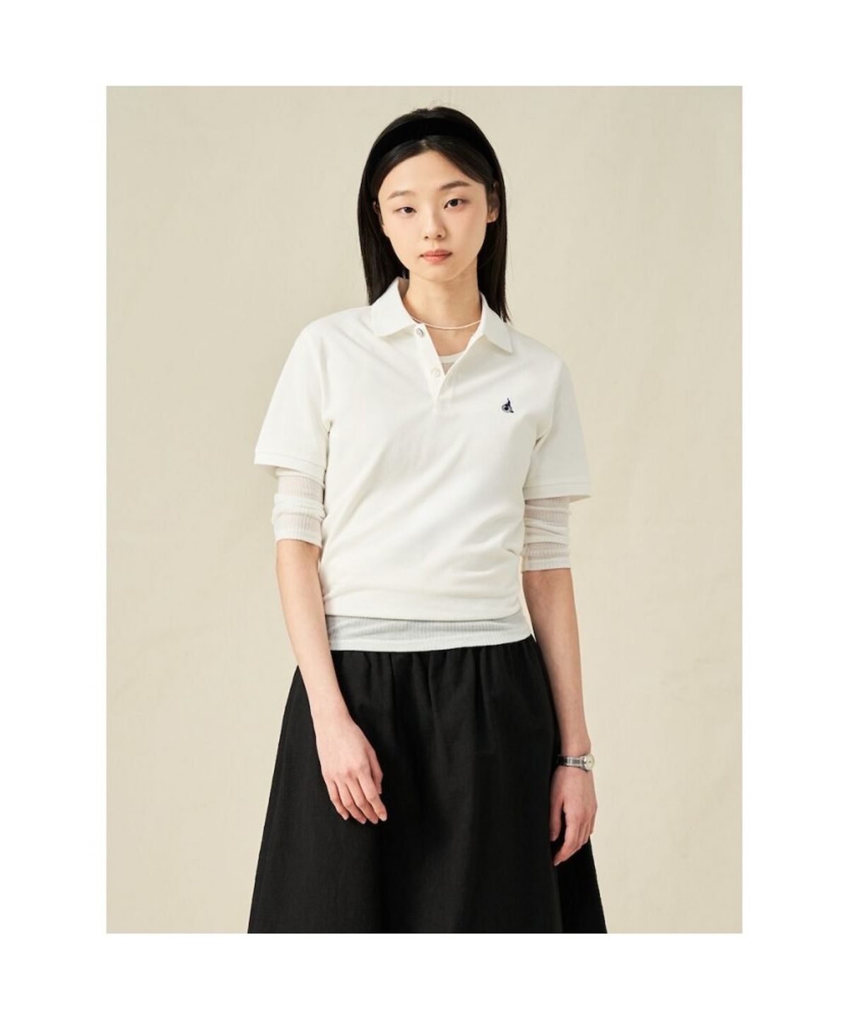 빈폴 멘(BEANPOLE MEN) [Essential] 남녀공용 수피마 코튼 피케 티셔츠  화이트
