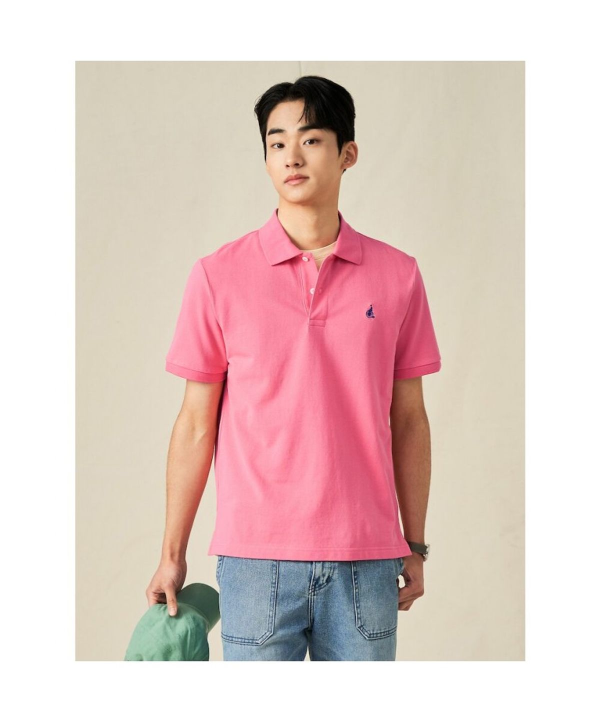 빈폴 멘(BEANPOLE MEN) [Essential] 남녀공용 수피마 코튼 피케 티셔츠  코럴 (BC5242E117)