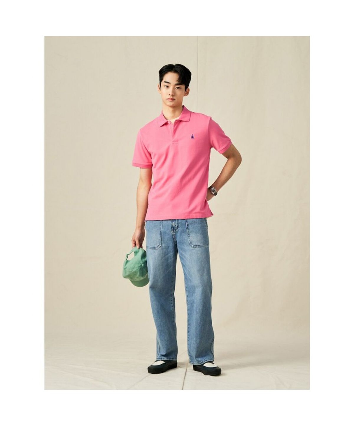 빈폴 멘(BEANPOLE MEN) [Essential] 남녀공용 수피마 코튼 피케 티셔츠  코럴 (BC5242E117)