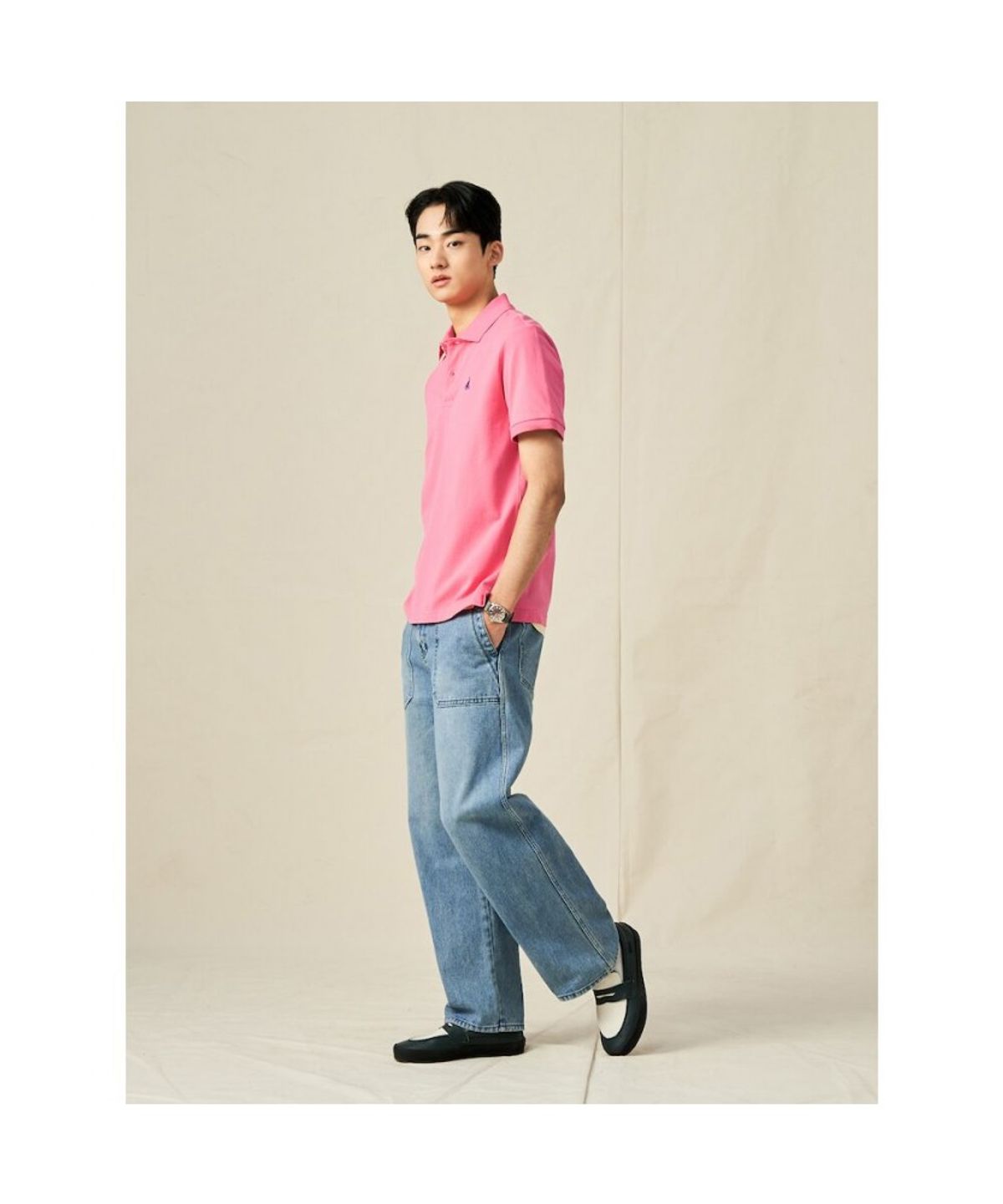 빈폴 멘(BEANPOLE MEN) [Essential] 남녀공용 수피마 코튼 피케 티셔츠  코럴 (BC5242E117)