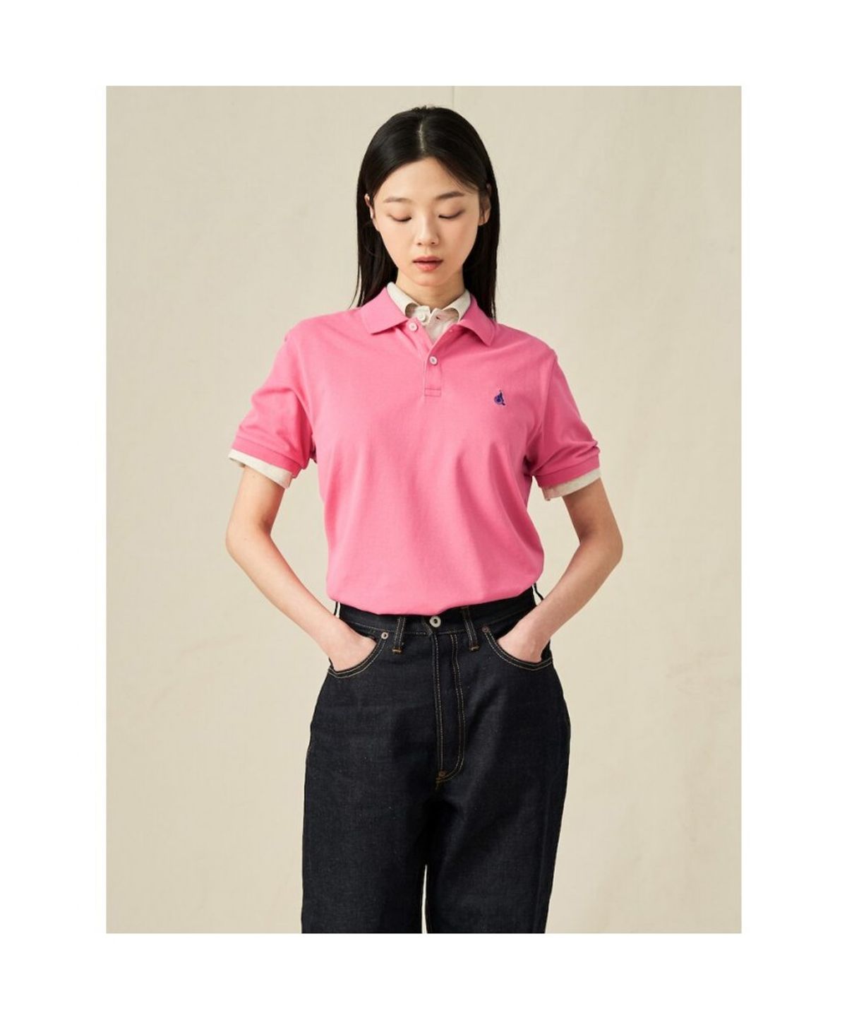 빈폴 멘(BEANPOLE MEN) [Essential] 남녀공용 수피마 코튼 피케 티셔츠  코럴 (BC5242E117)