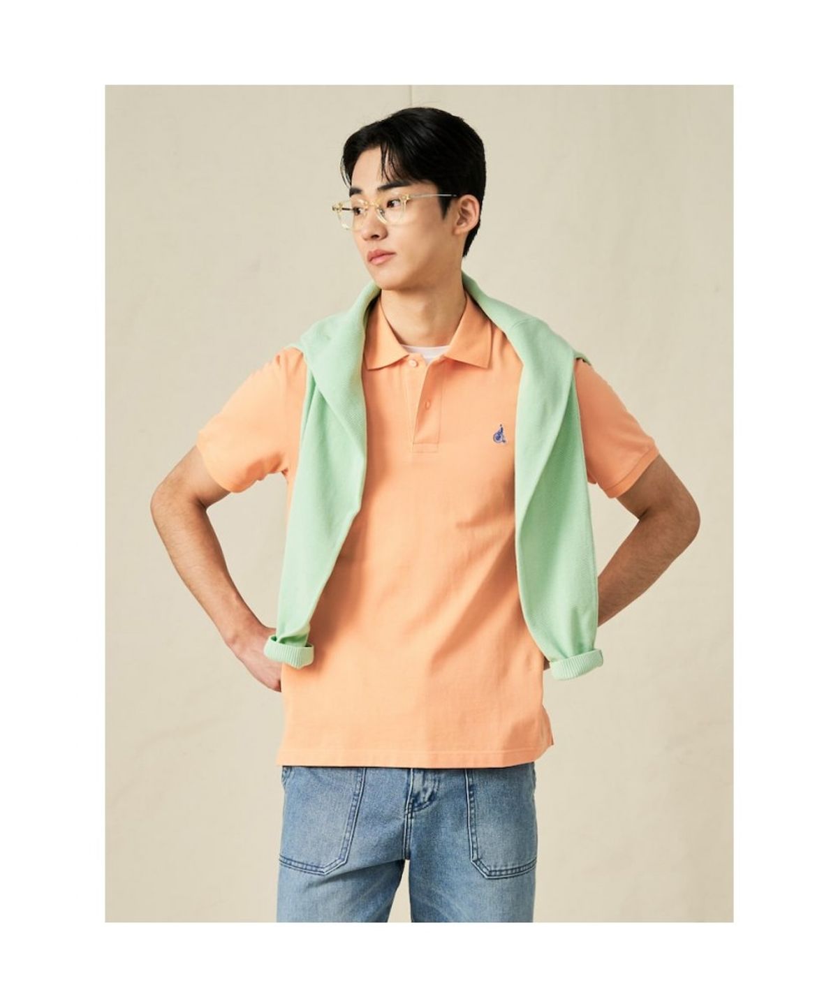 빈폴 멘(BEANPOLE MEN) [Essential] 남녀공용 수피마 코튼 피케 티셔츠  살몬핑크 (BC5242E119)