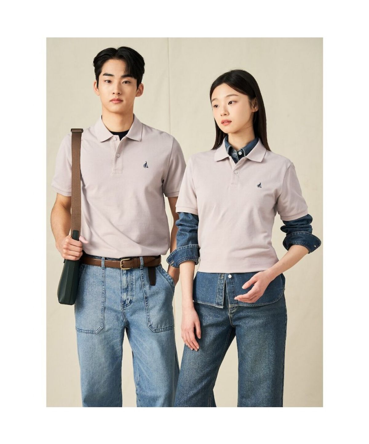 빈폴 멘(BEANPOLE MEN) [Essential] 남녀공용 수피마 코튼 피케 티셔츠  베이지 (BC5242E11A)