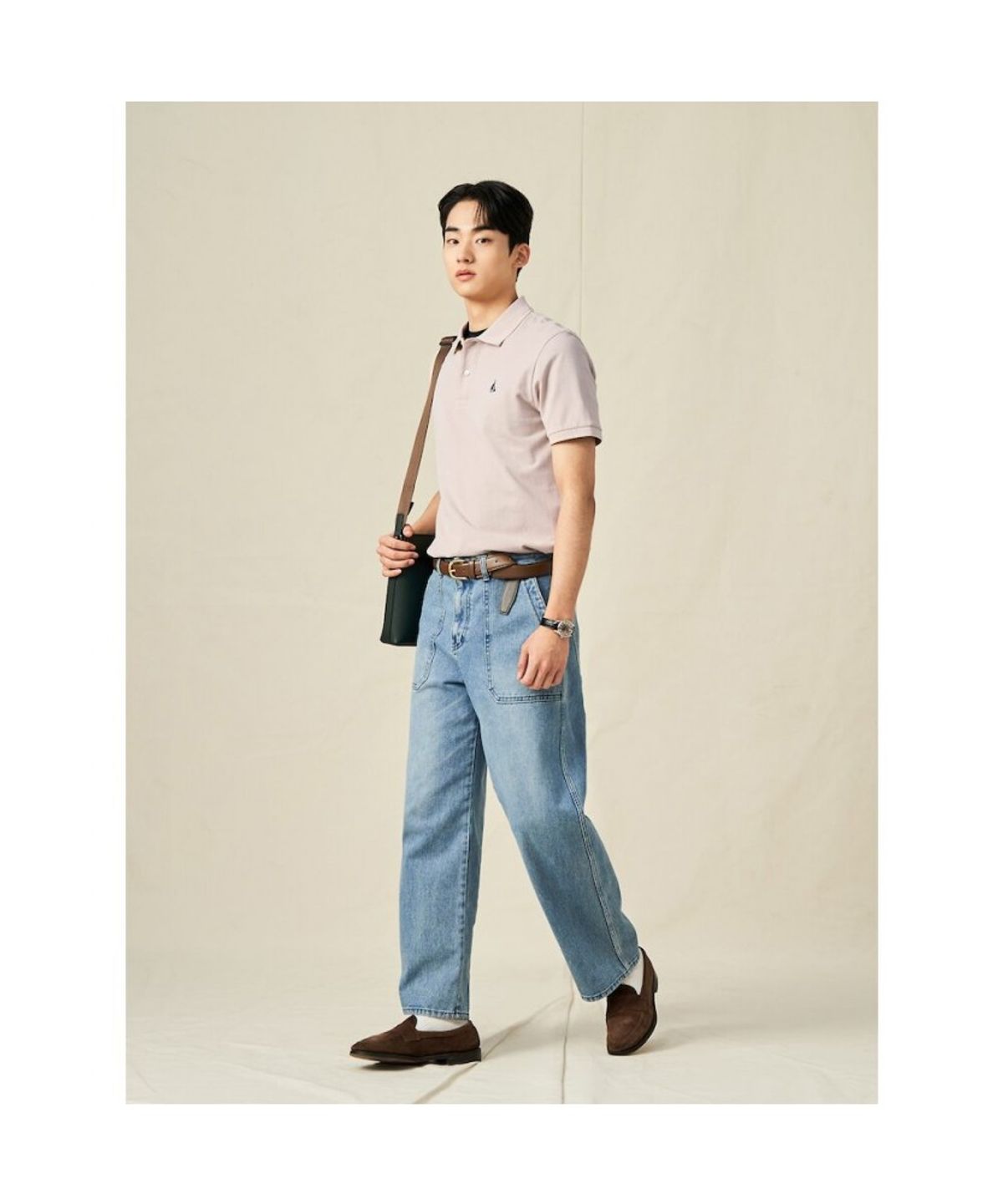 빈폴 멘(BEANPOLE MEN) [Essential] 남녀공용 수피마 코튼 피케 티셔츠  베이지 (BC5242E11A)