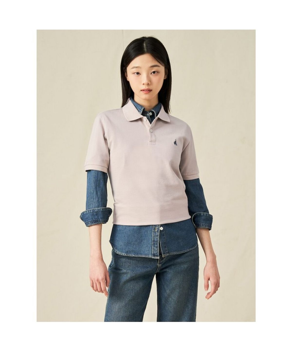 빈폴 멘(BEANPOLE MEN) [Essential] 남녀공용 수피마 코튼 피케 티셔츠  베이지 (BC5242E11A)