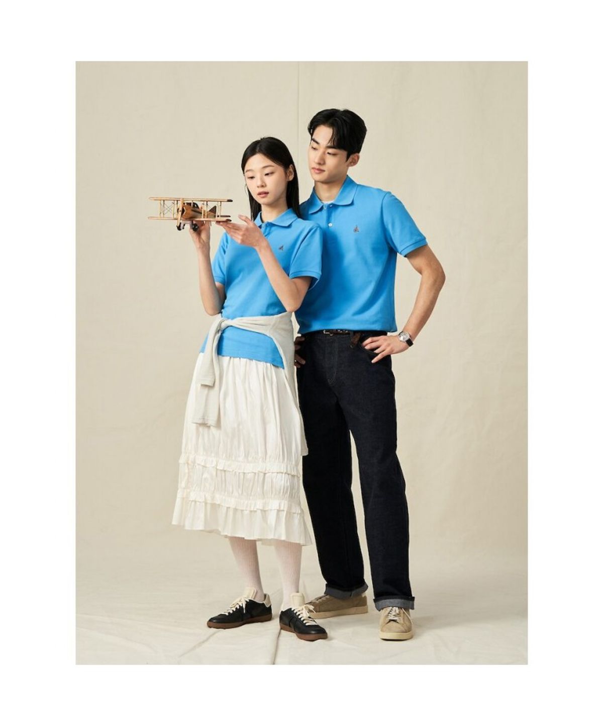 빈폴 멘(BEANPOLE MEN) [Essential] 남녀공용 수피마 코튼 피케 티셔츠  블루 (BC5242E11P)