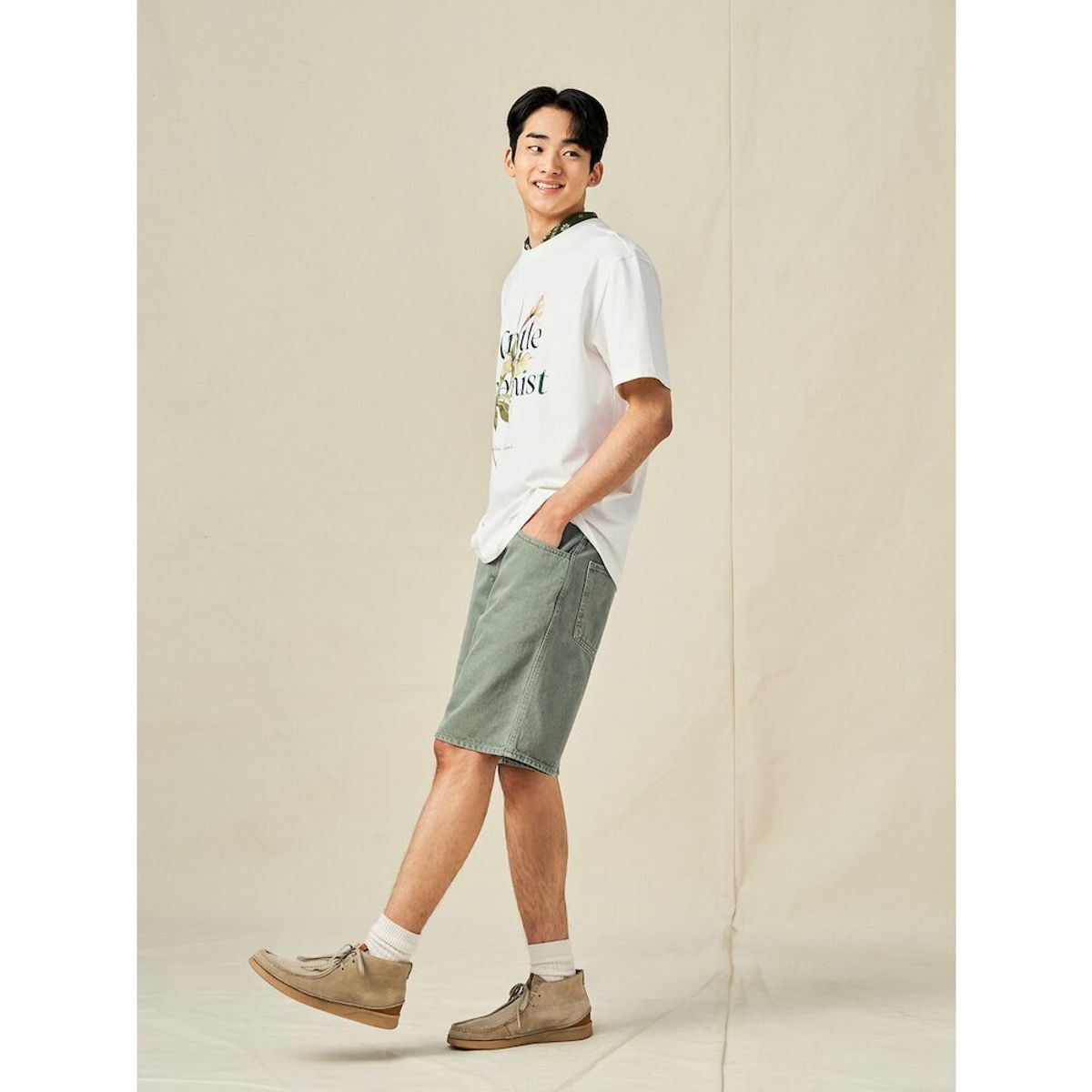 빈폴 멘(BEANPOLE MEN) [Reedition] 프린트 티셔츠  아이보리 (BC5242S010)