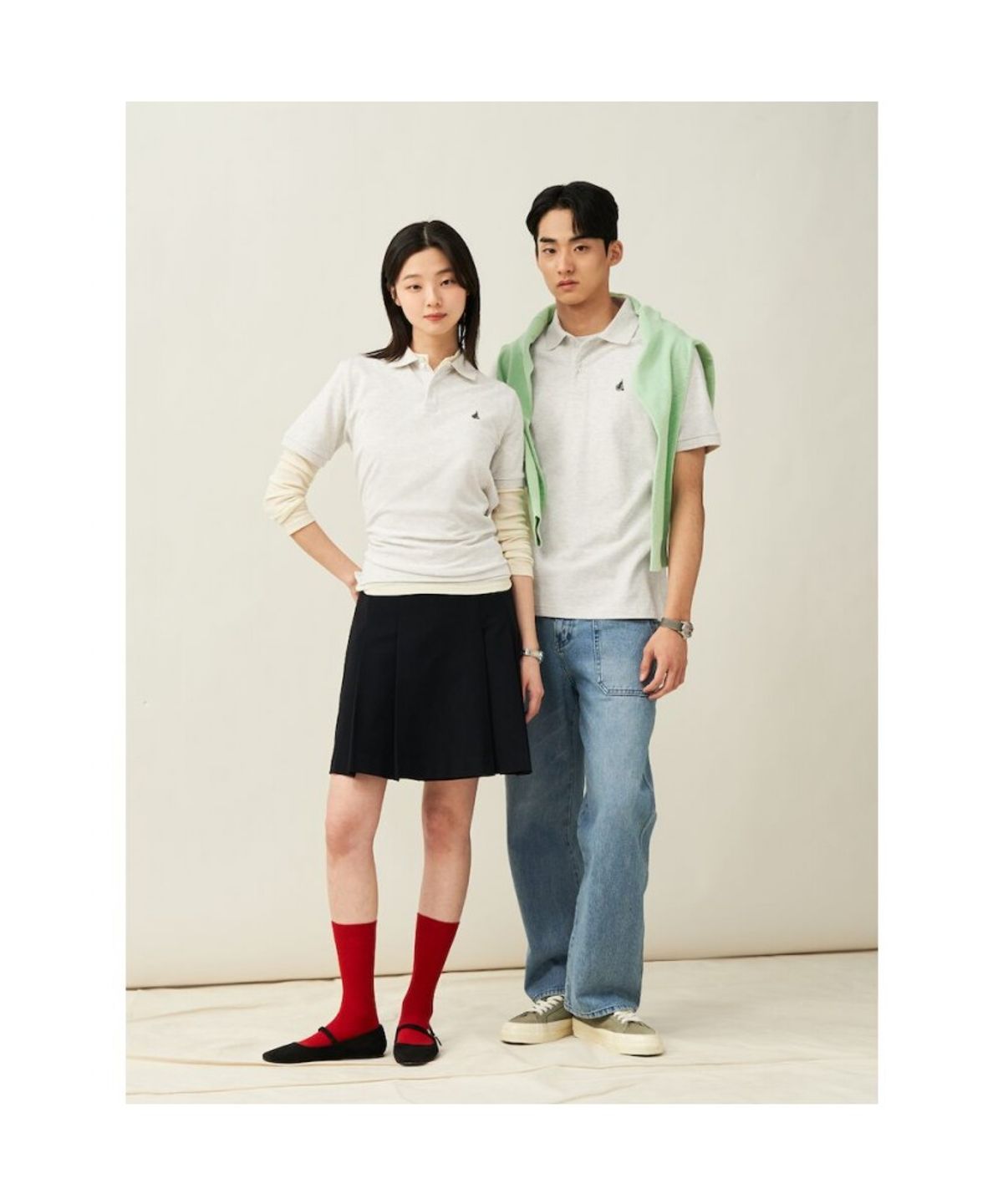 빈폴 멘(BEANPOLE MEN) [Essential] 남녀공용 수피마 코튼 피케 티셔츠  아이보리 (BC5242E110)