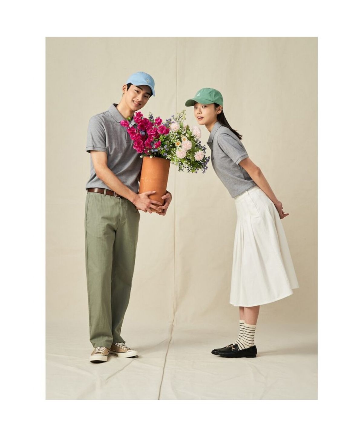 빈폴 멘(BEANPOLE MEN) [Essential] 남녀공용 수피마 코튼 피케 티셔츠  그레이 (BC5242E113)