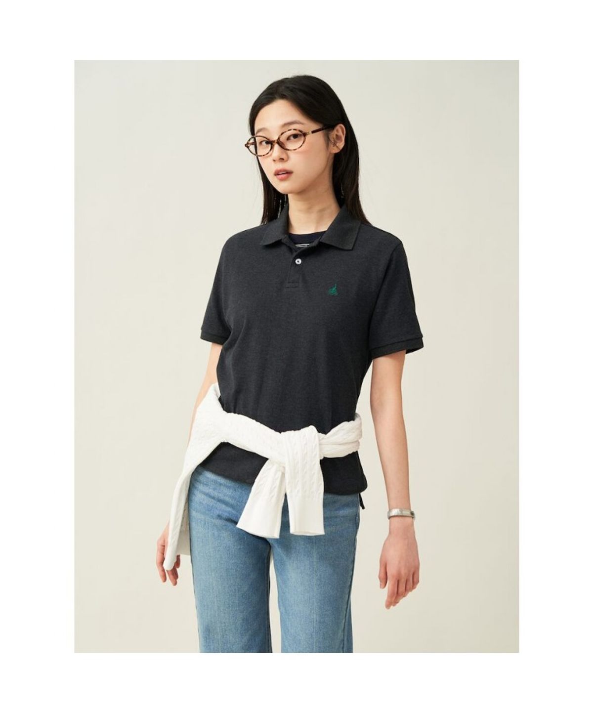 빈폴 멘(BEANPOLE MEN) [Essential] 남녀공용 수피마 코튼 피케 티셔츠  애쉬 (BC5242E114)
