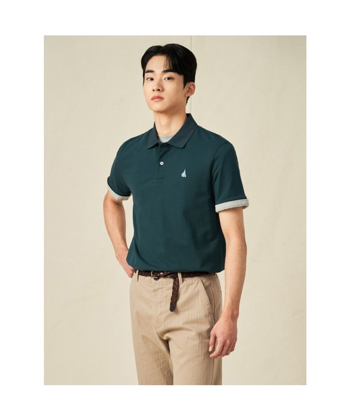 빈폴 멘(BEANPOLE MEN) [Essential] 남녀공용 수피마 코튼 피케 티셔츠  그린 (BC5242E11M)