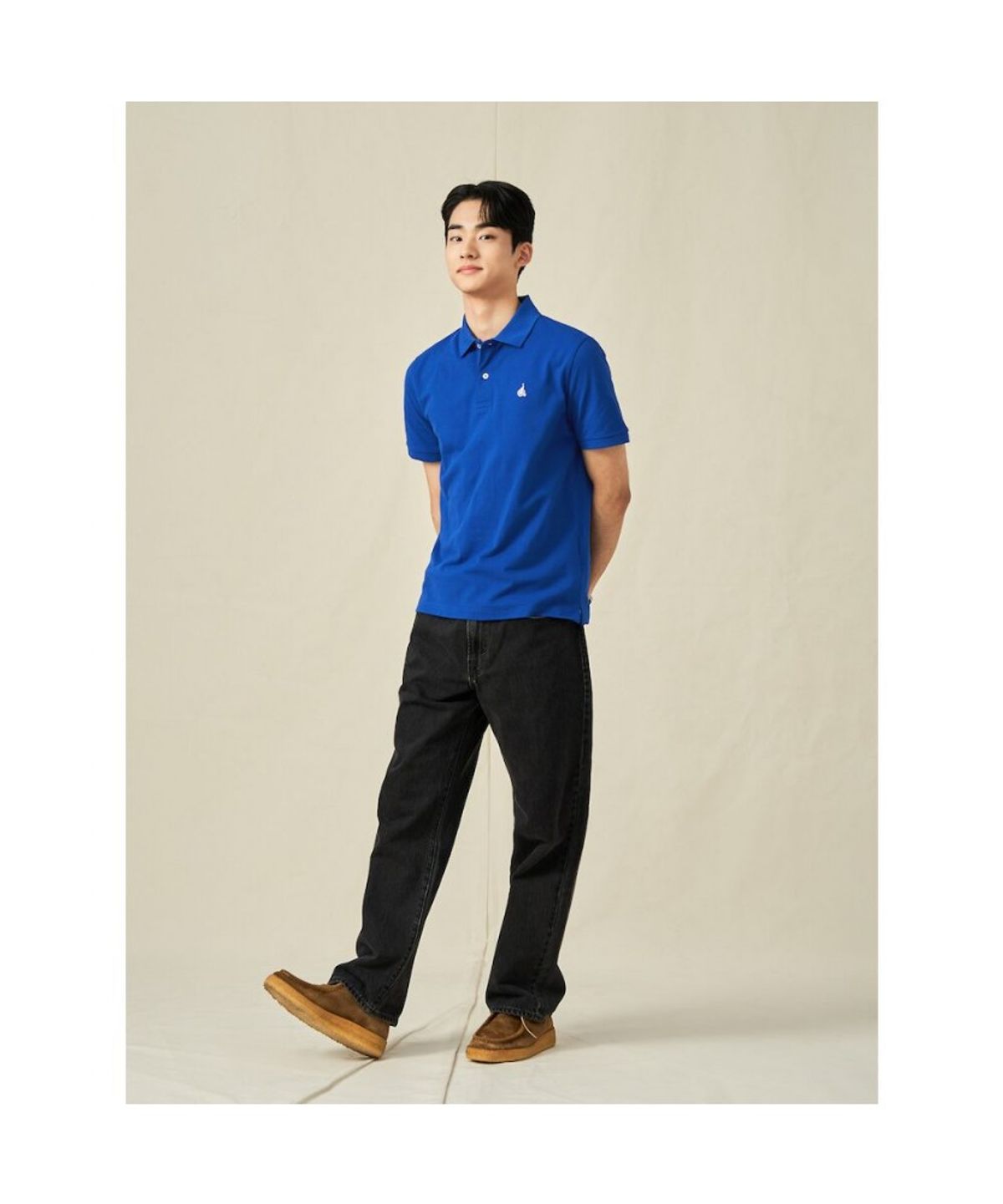 빈폴 멘(BEANPOLE MEN) [Essential] 남녀공용 수피마 코튼 피케 티셔츠  로열 블루