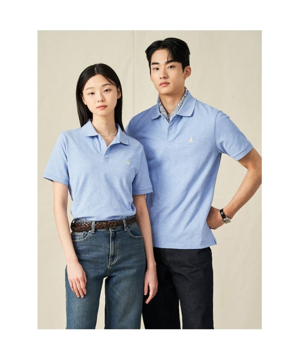 빈폴 멘(BEANPOLE MEN) [Essential] 남녀공용 수피마 코튼 피케 티셔츠  스카이 블루 (BC5242E11Q)