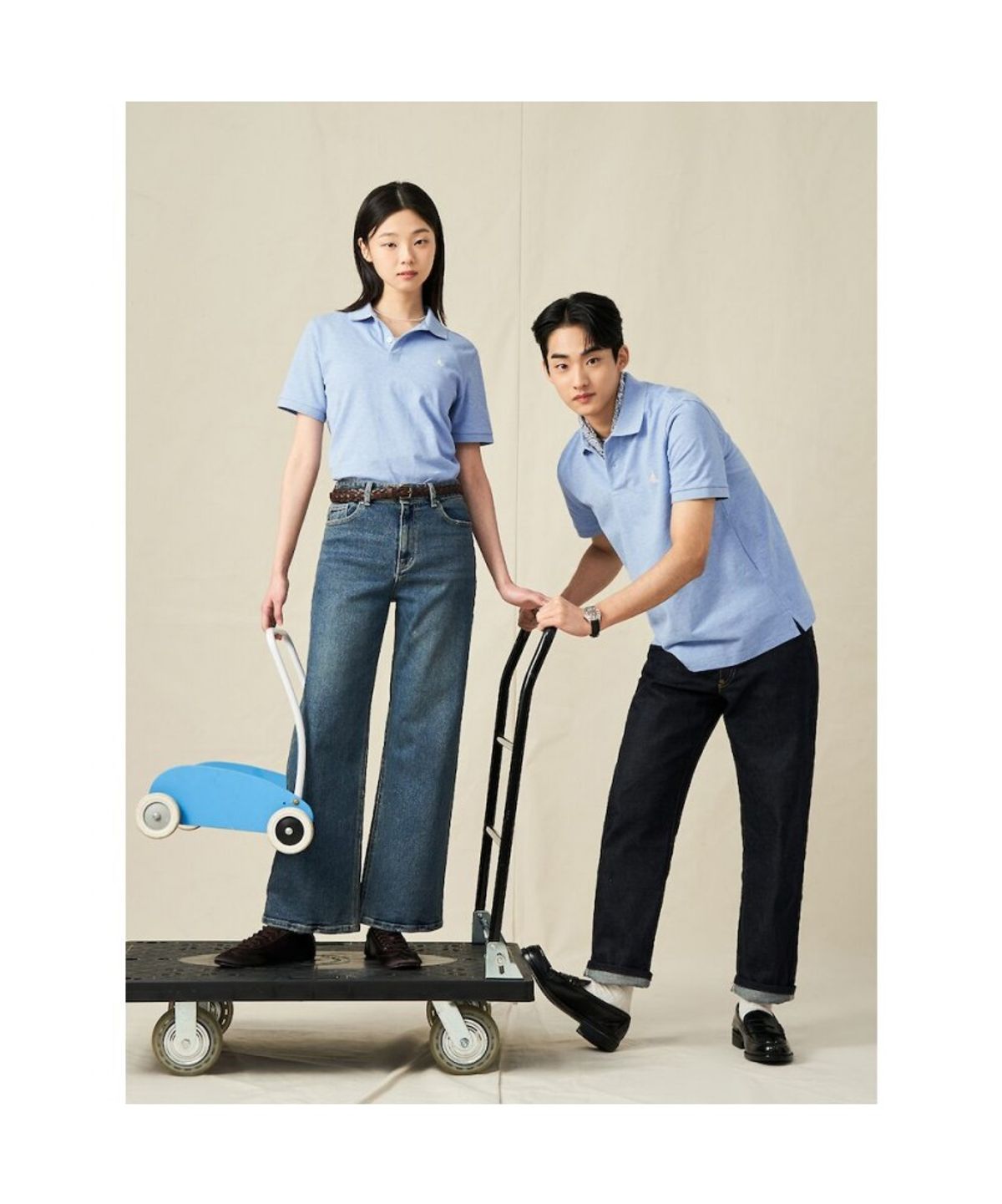 빈폴 멘(BEANPOLE MEN) [Essential] 남녀공용 수피마 코튼 피케 티셔츠  스카이 블루 (BC5242E11Q)