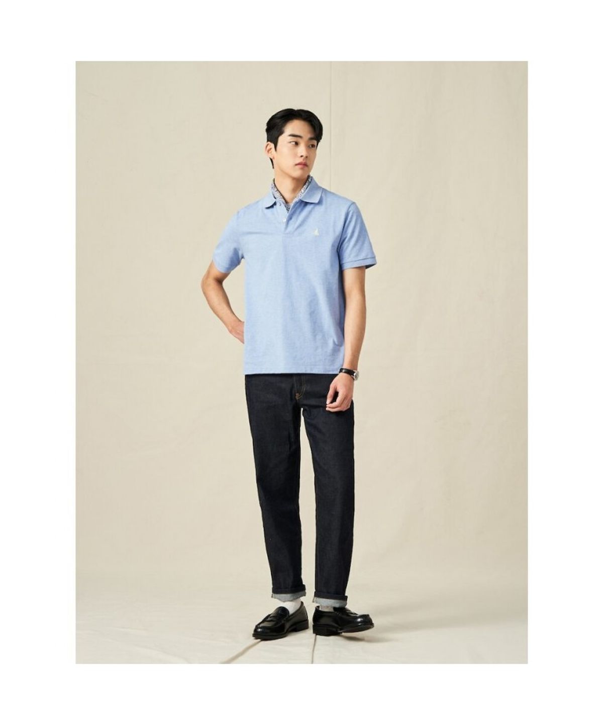 빈폴 멘(BEANPOLE MEN) [Essential] 남녀공용 수피마 코튼 피케 티셔츠  스카이 블루 (BC5242E11Q)