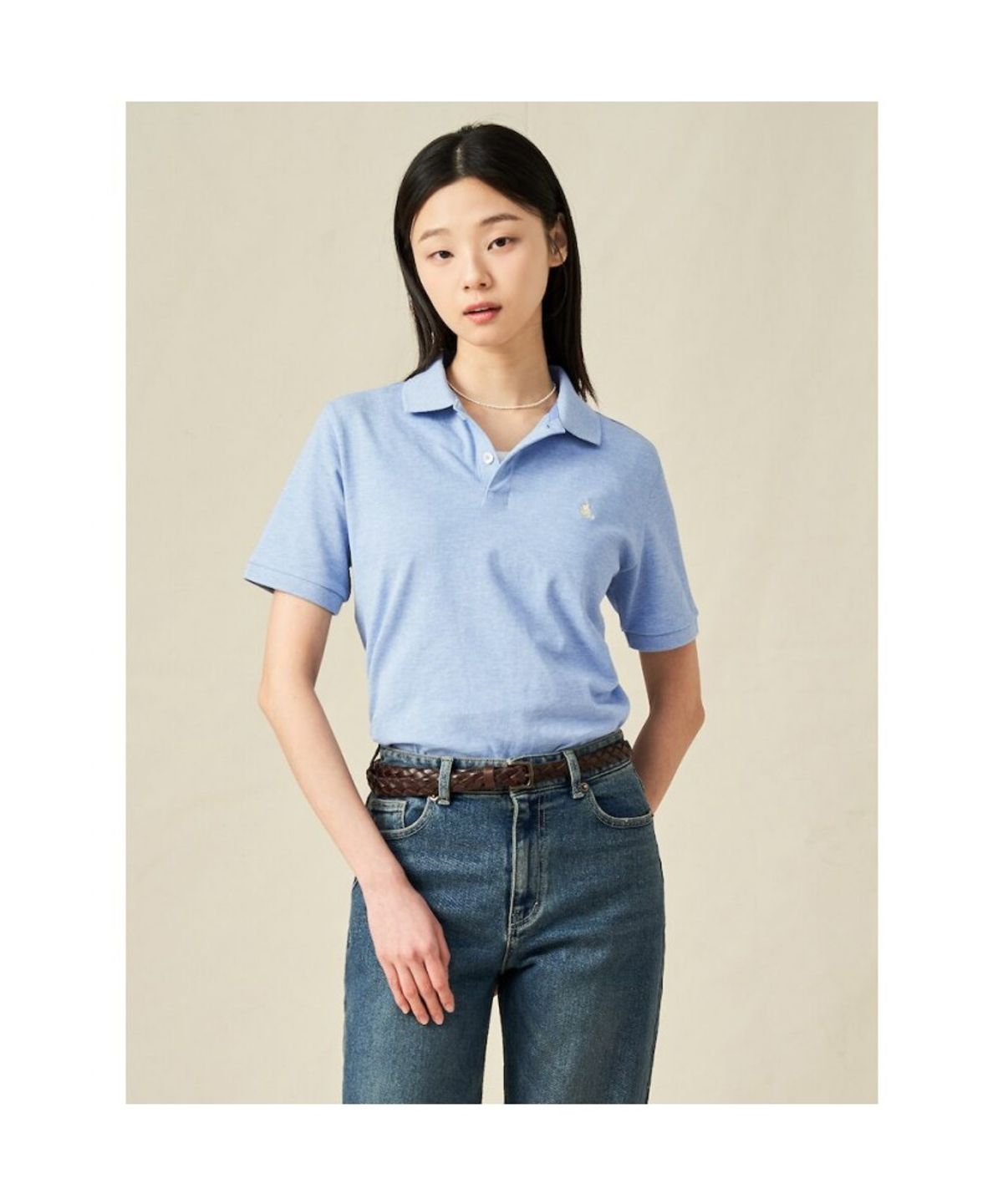 빈폴 멘(BEANPOLE MEN) [Essential] 남녀공용 수피마 코튼 피케 티셔츠  스카이 블루 (BC5242E11Q)