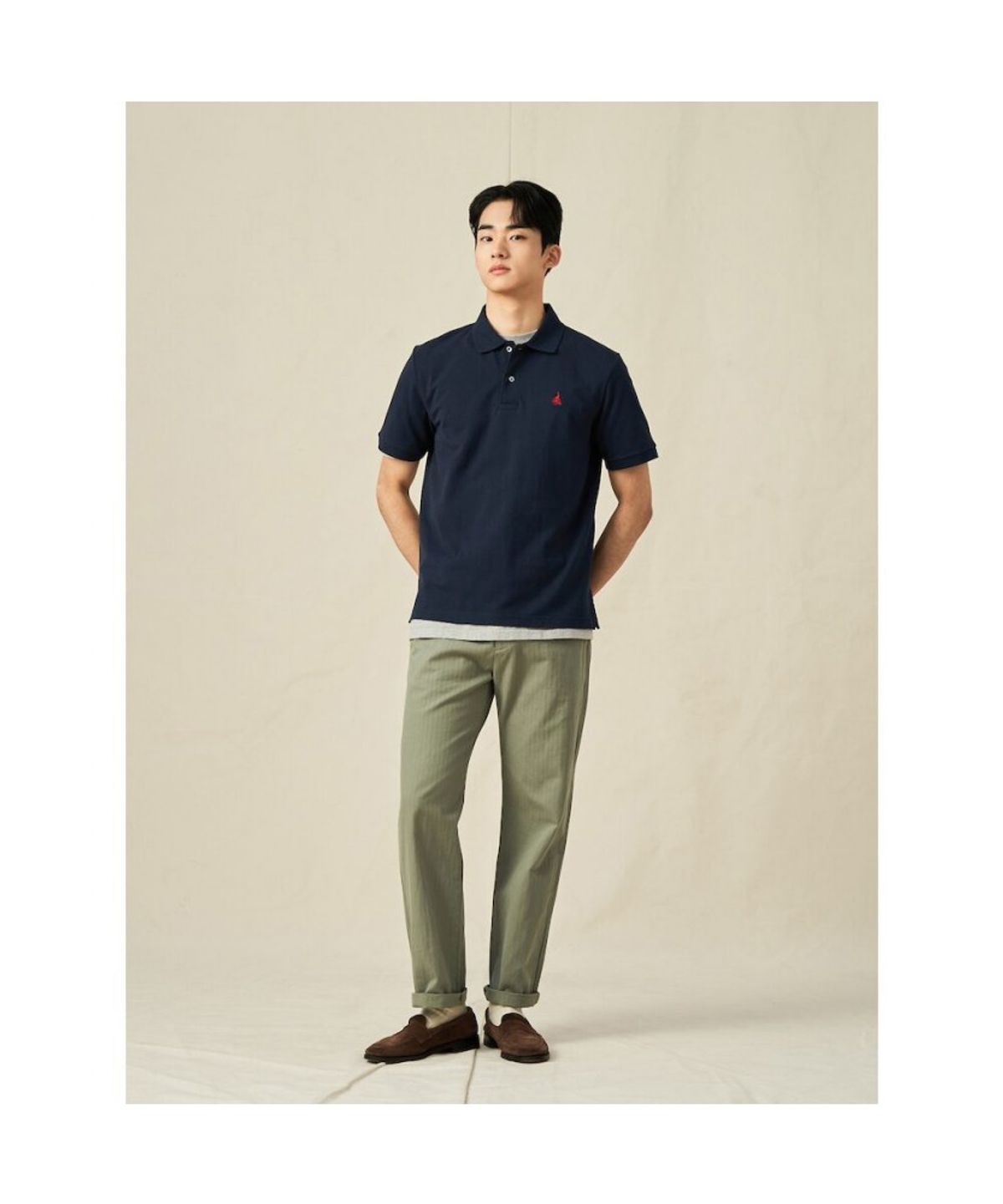 빈폴 멘(BEANPOLE MEN) [Essential] 남녀공용 수피마 코튼 피케 티셔츠  네이비 (BC5242E11R)