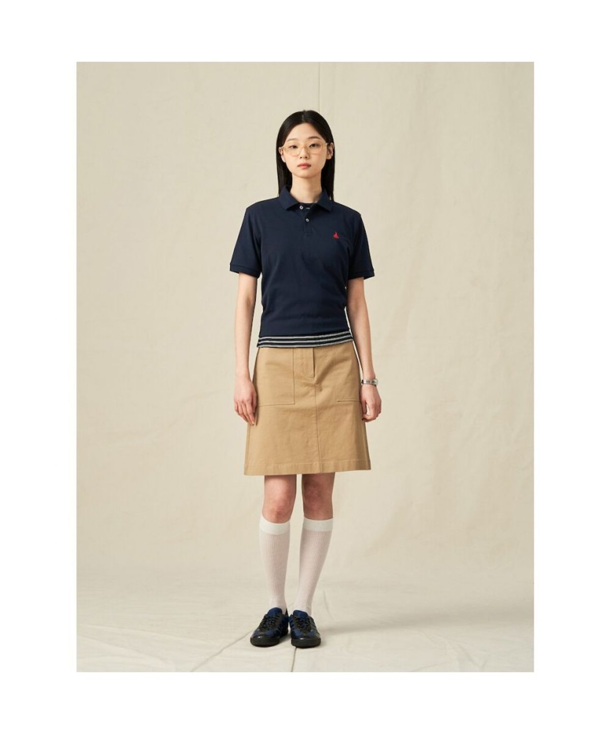 빈폴 멘(BEANPOLE MEN) [Essential] 남녀공용 수피마 코튼 피케 티셔츠  네이비 (BC5242E11R)