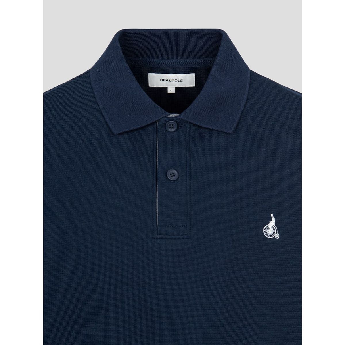 빈폴 멘(BEANPOLE MEN) 미니와플 칼라넥 티셔츠  네이비 (BC5141C12R)