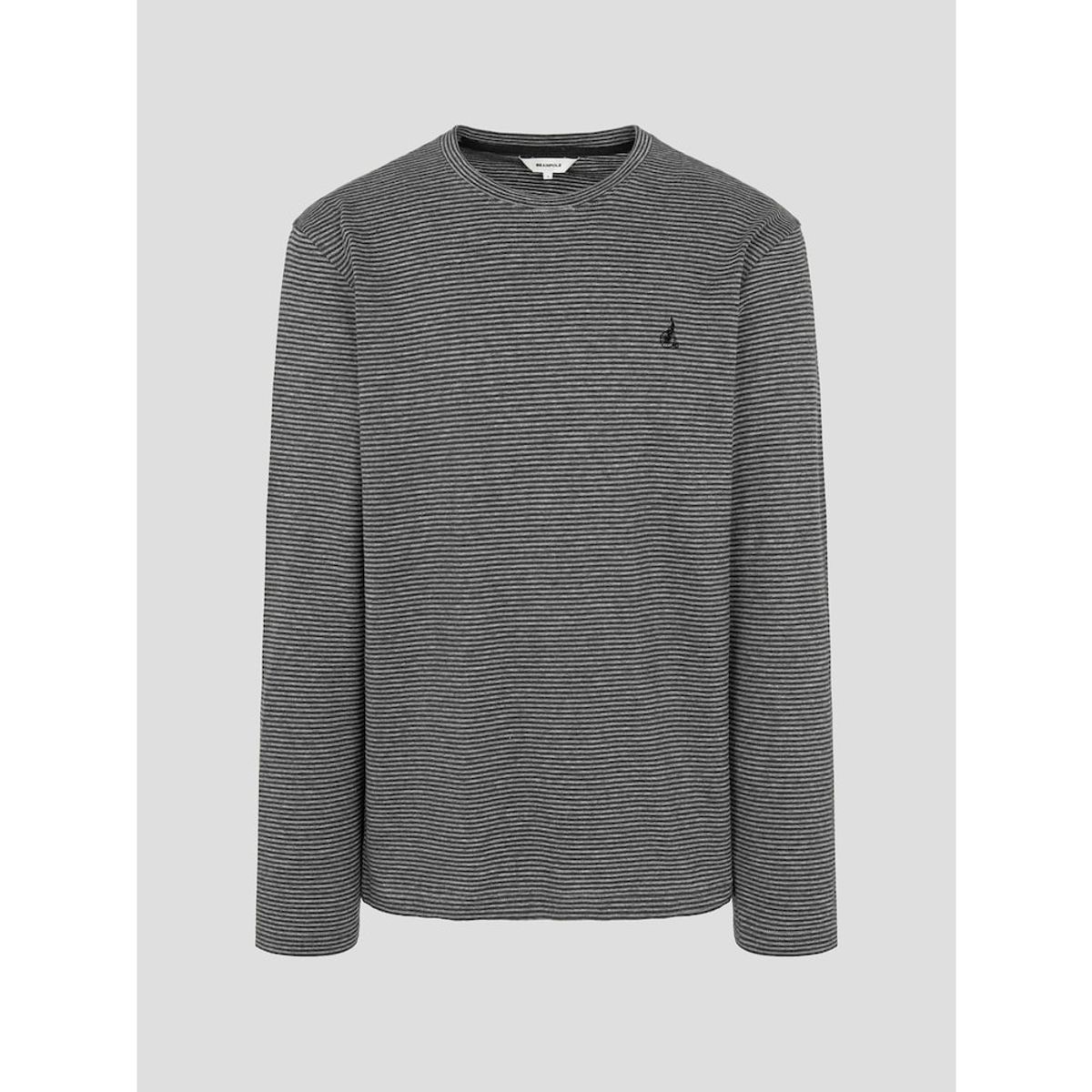 빈폴 멘(BEANPOLE MEN) 미니 스트라이프 라운드 티셔츠  애쉬 (BC5141C324)