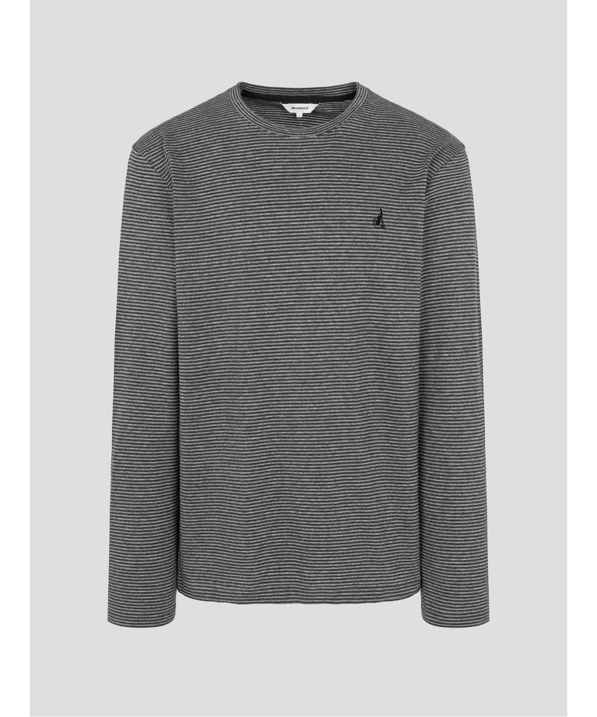 빈폴 멘(BEANPOLE MEN) 미니 스트라이프 라운드 티셔츠  애쉬 (BC5141C324)