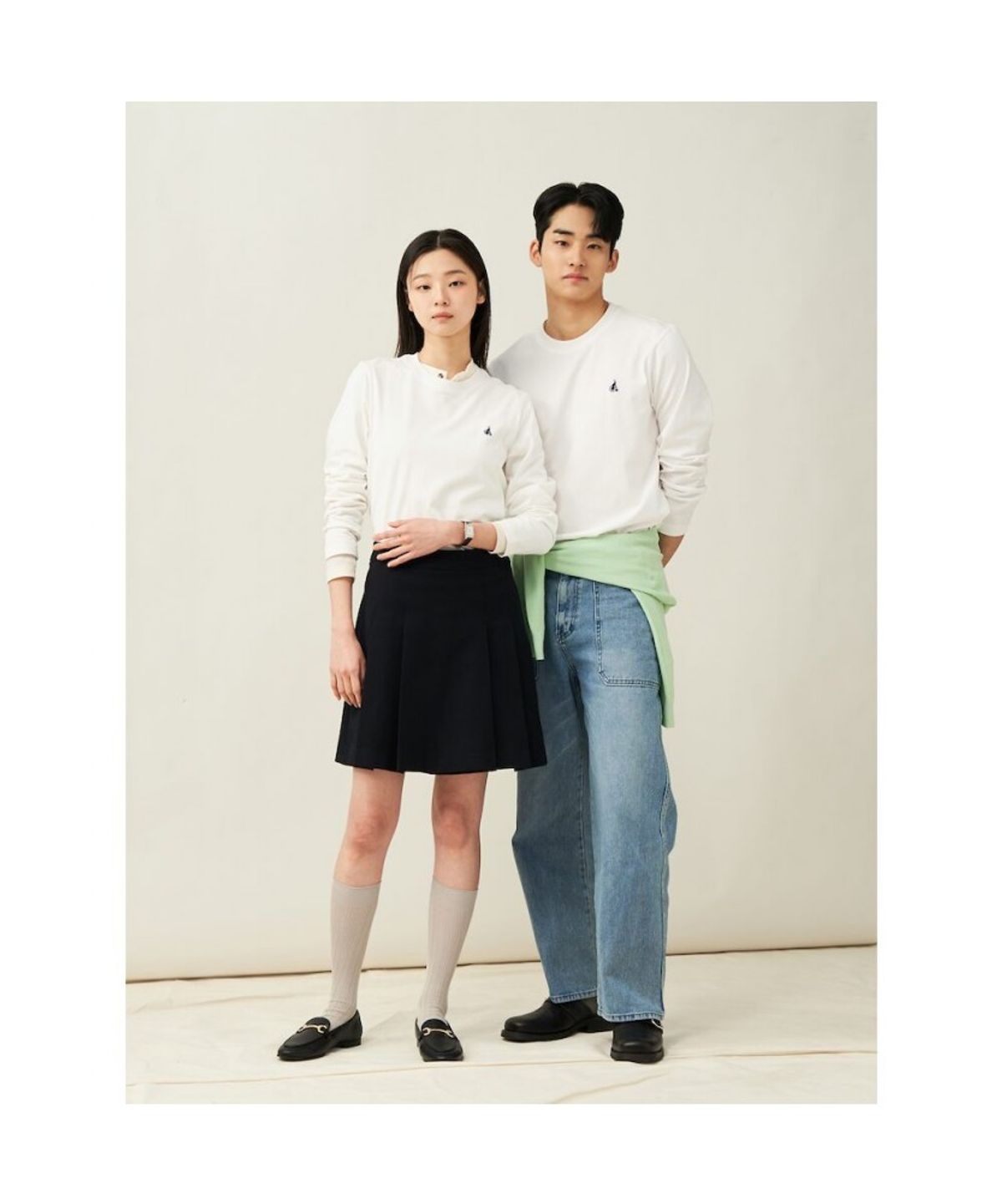 빈폴 멘(BEANPOLE MEN) [Essential] 남녀공용 수피마 코튼 라운드넥 티셔츠  화이트 (BC5141E021)