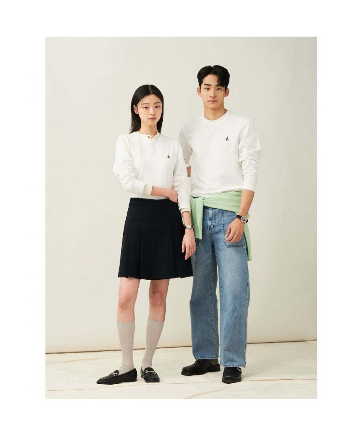 빈폴 멘(BEANPOLE MEN) [Essential] 남녀공용 수피마 코튼 라운드넥 티셔츠  화이트 (BC5141E021)