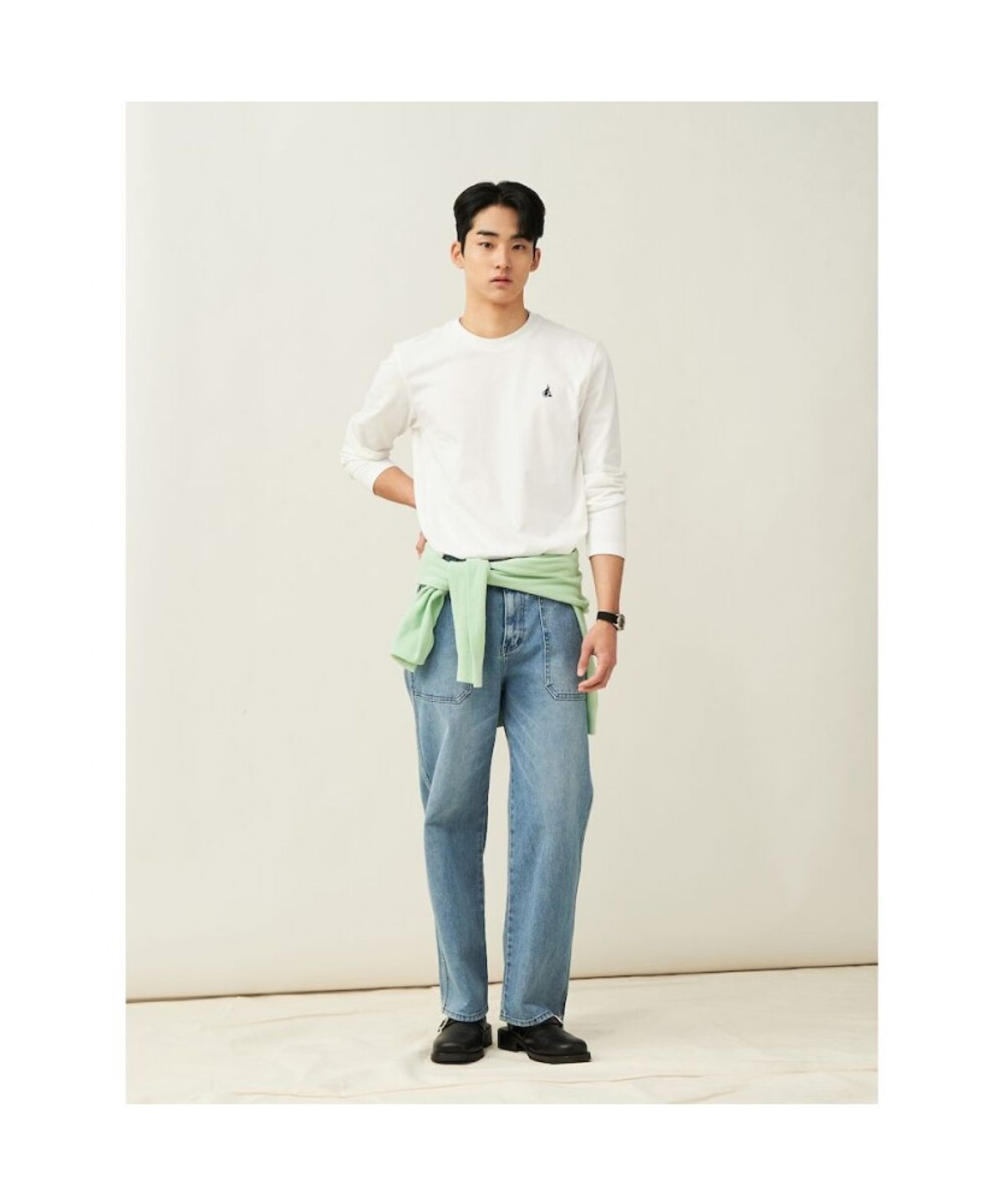 빈폴 멘(BEANPOLE MEN) [Essential] 남녀공용 수피마 코튼 라운드넥 티셔츠  화이트 (BC5141E021)