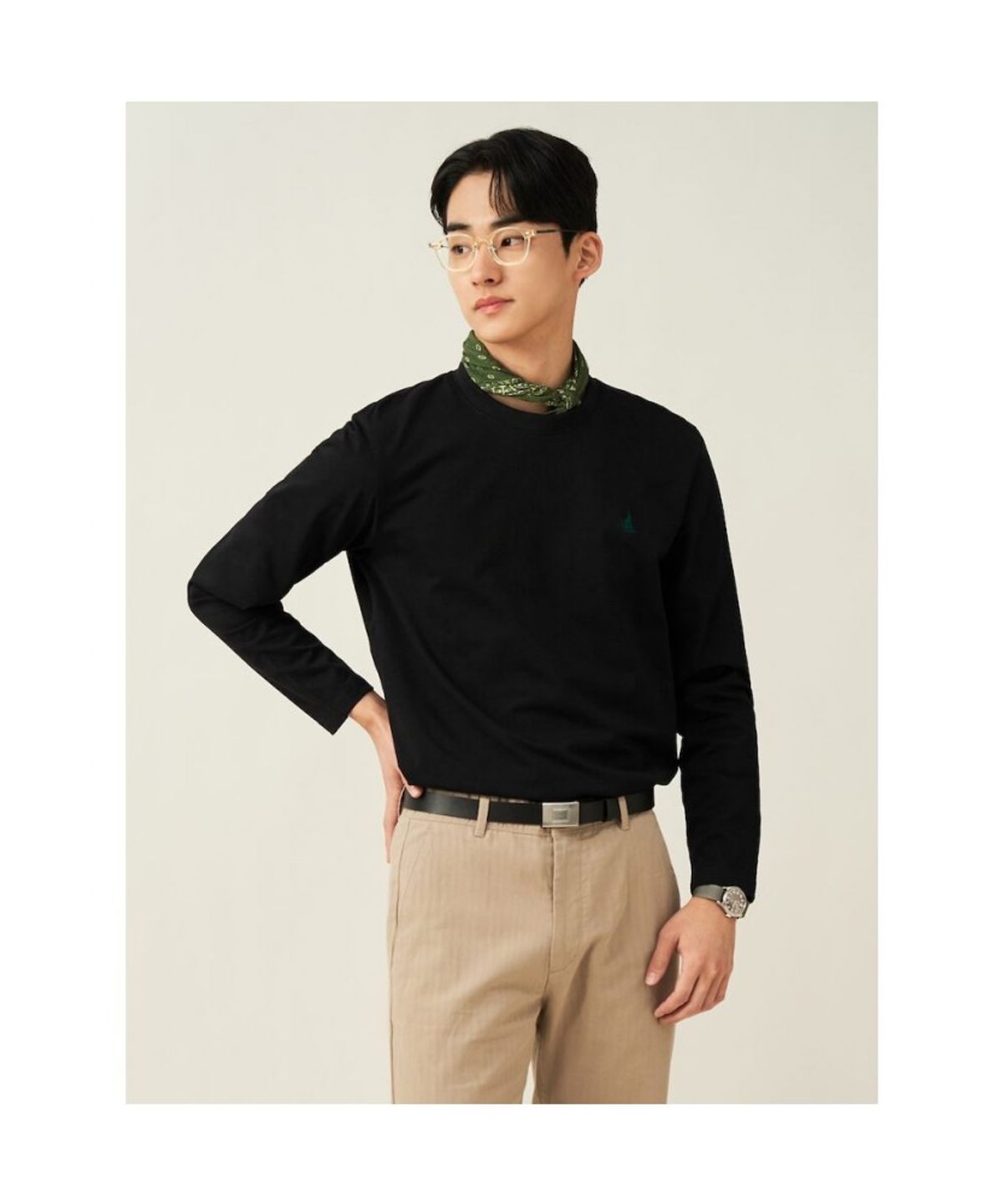 빈폴 멘(BEANPOLE MEN) [Essential] 남녀공용 수피마 코튼 라운드넥 티셔츠  블랙 (BC5141E025)