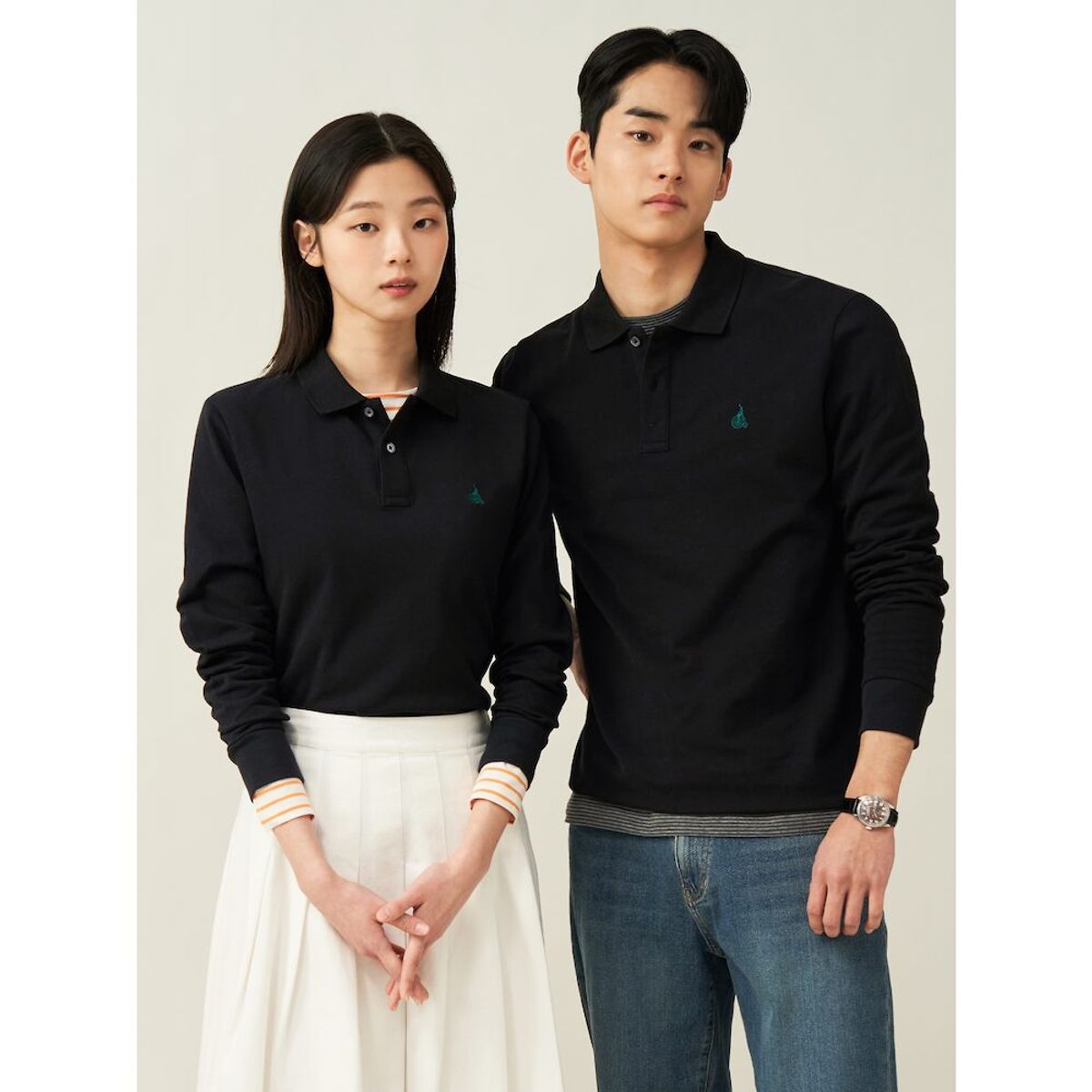 빈폴 멘(BEANPOLE MEN) [Essential] 남녀공용 수피마코튼 피케 티셔츠  블랙 (BC5141E015)