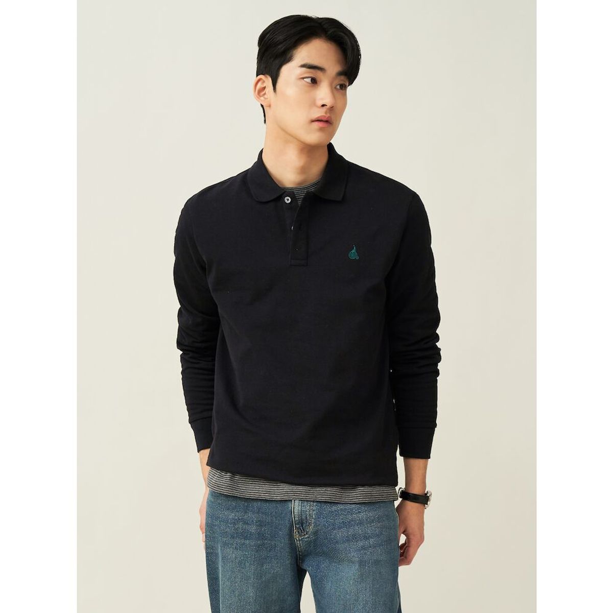 빈폴 멘(BEANPOLE MEN) [Essential] 남녀공용 수피마코튼 피케 티셔츠  블랙 (BC5141E015)