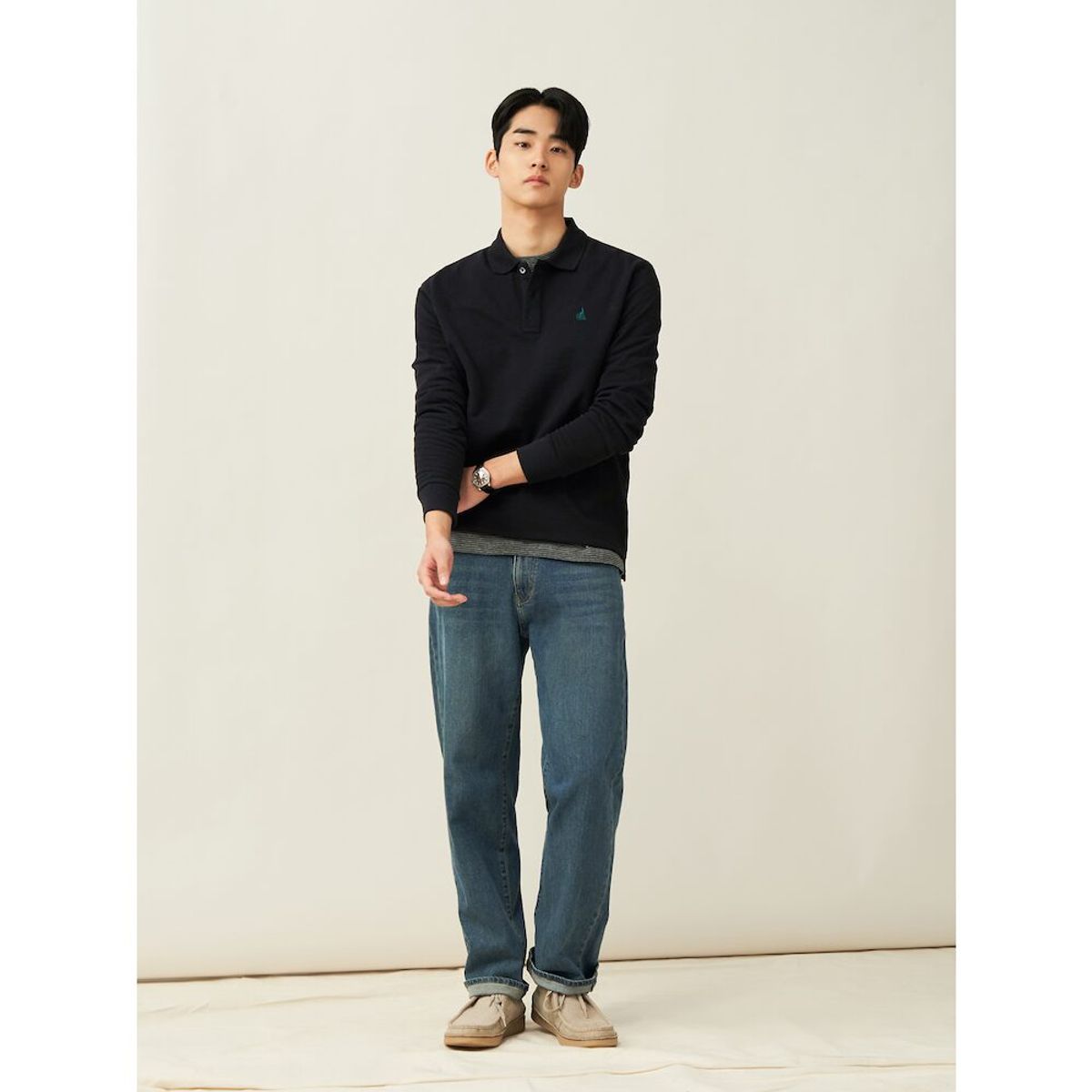 빈폴 멘(BEANPOLE MEN) [Essential] 남녀공용 수피마코튼 피케 티셔츠  블랙 (BC5141E015)