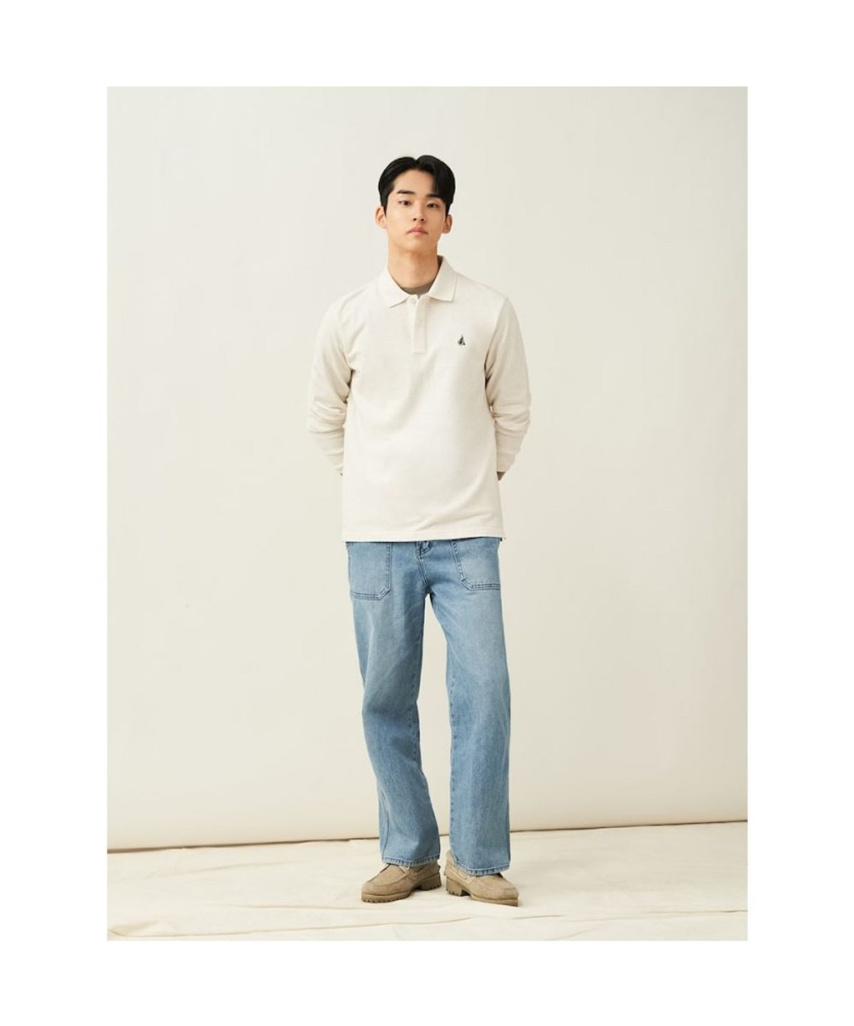 빈폴 멘(BEANPOLE MEN) [Essential] 남녀공용 수피마코튼 피케 티셔츠  베이지