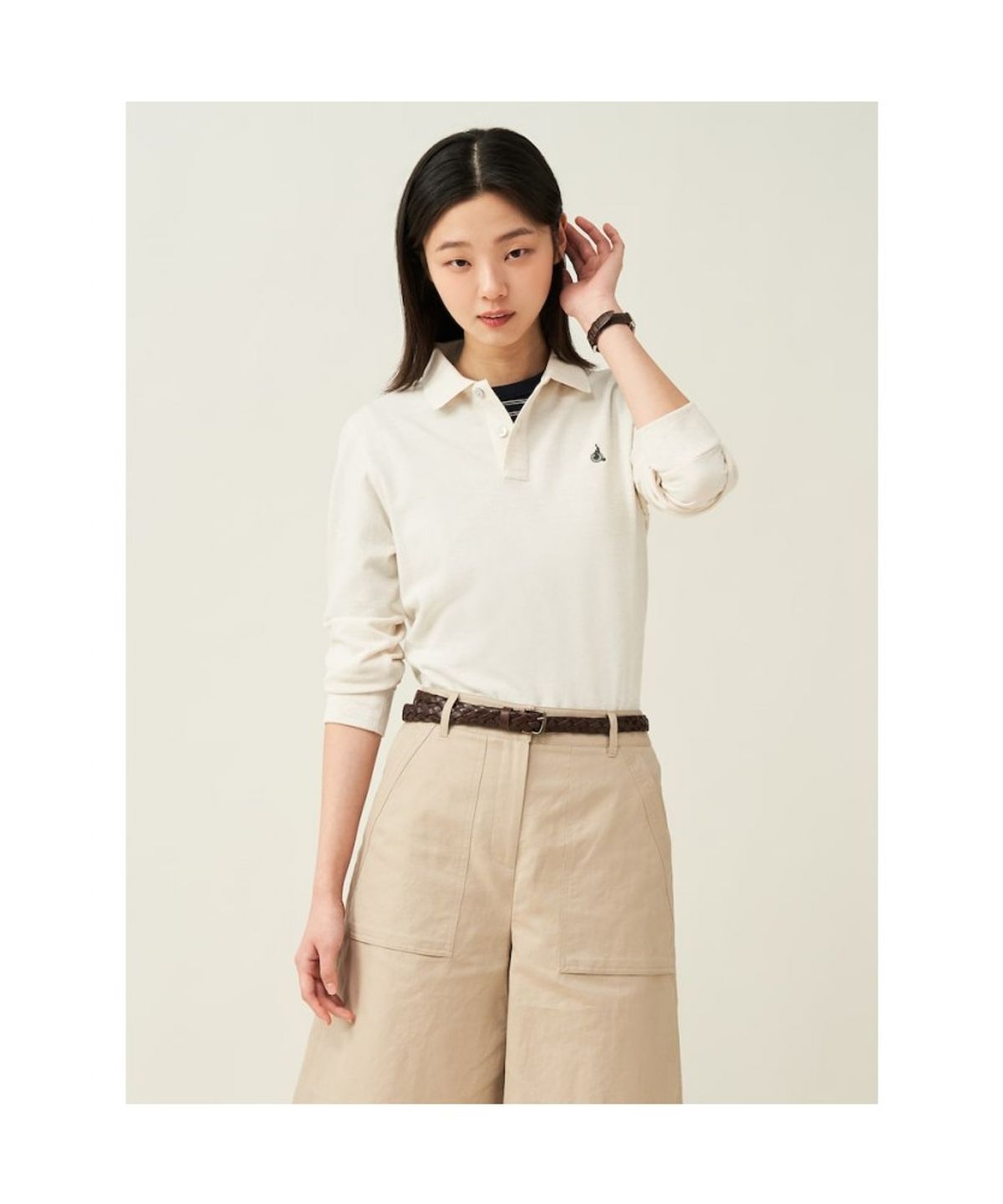 빈폴 멘(BEANPOLE MEN) [Essential] 남녀공용 수피마코튼 피케 티셔츠  베이지