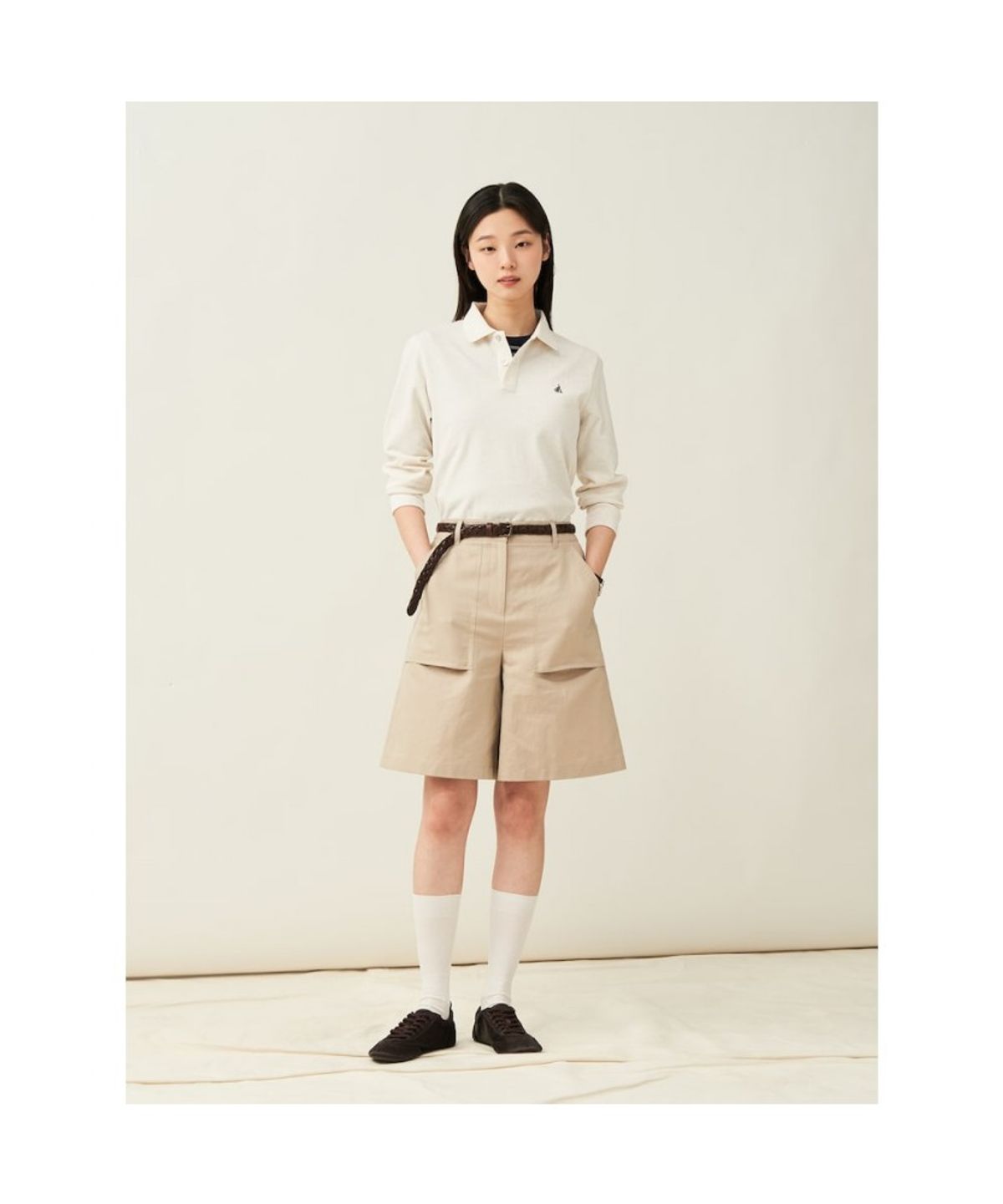 빈폴 멘(BEANPOLE MEN) [Essential] 남녀공용 수피마코튼 피케 티셔츠  베이지