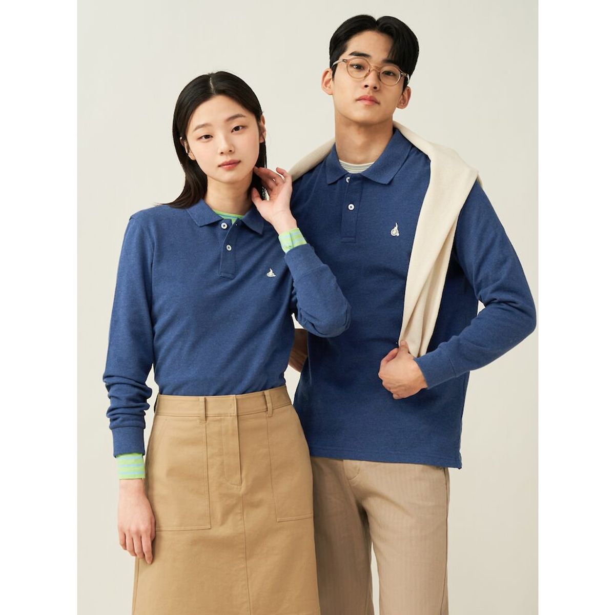 빈폴 멘(BEANPOLE MEN) [Essential] 남녀공용 수피마 코튼 피케 티셔츠  네이비 (BC5141E01R)
