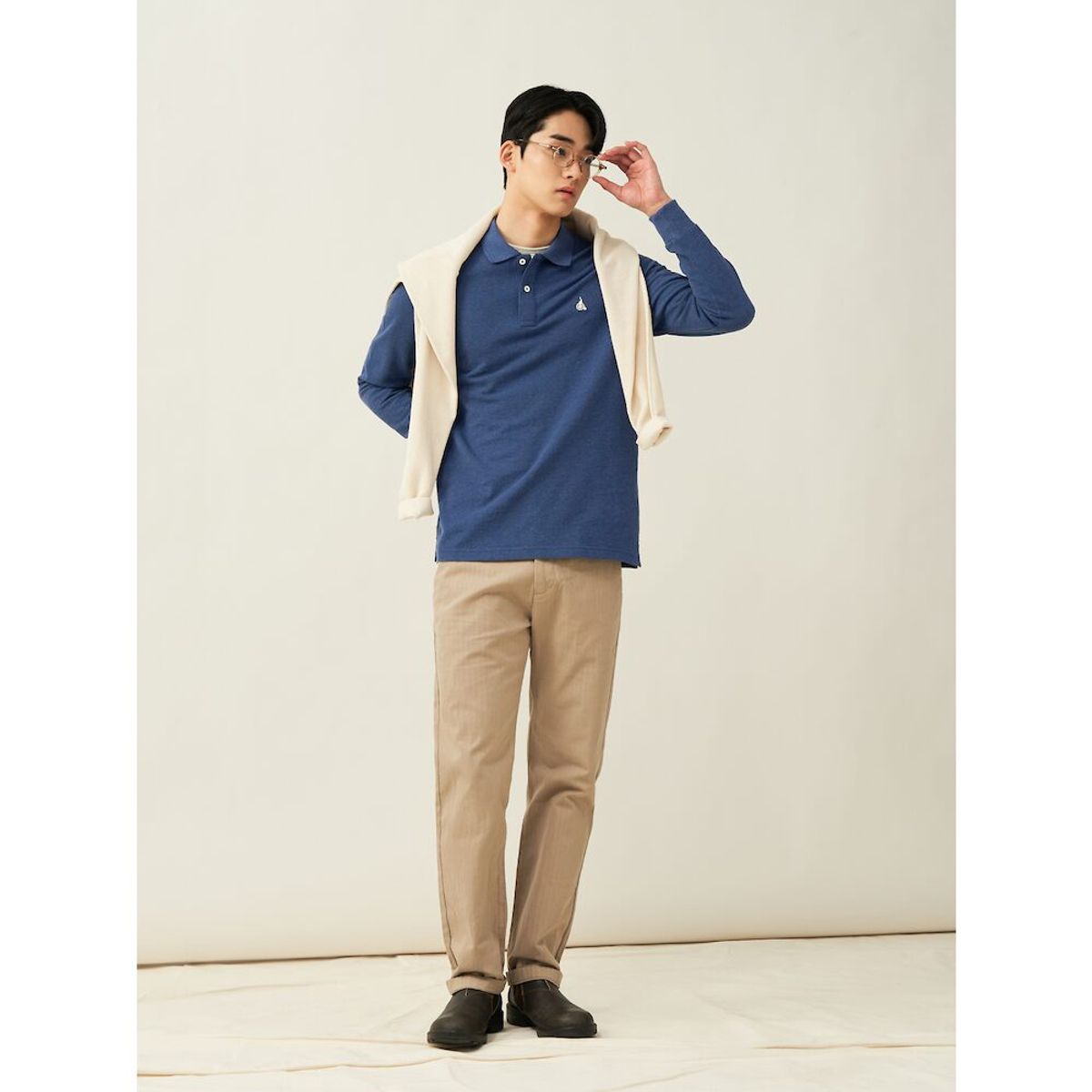 빈폴 멘(BEANPOLE MEN) [Essential] 남녀공용 수피마 코튼 피케 티셔츠  네이비 (BC5141E01R)