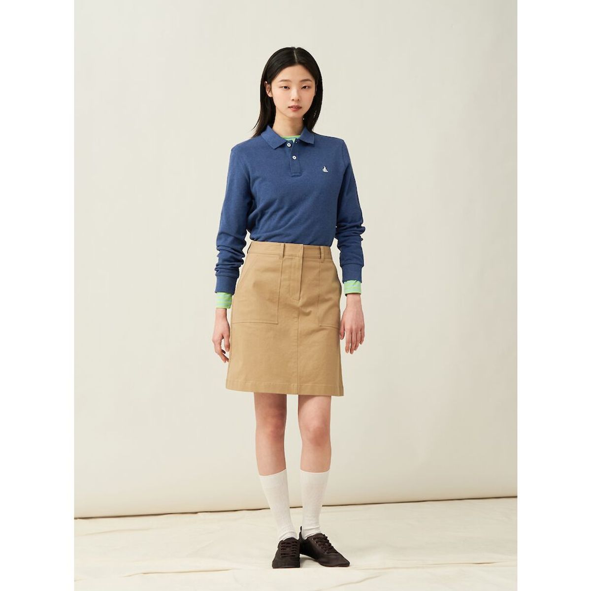 빈폴 멘(BEANPOLE MEN) [Essential] 남녀공용 수피마 코튼 피케 티셔츠  네이비 (BC5141E01R)