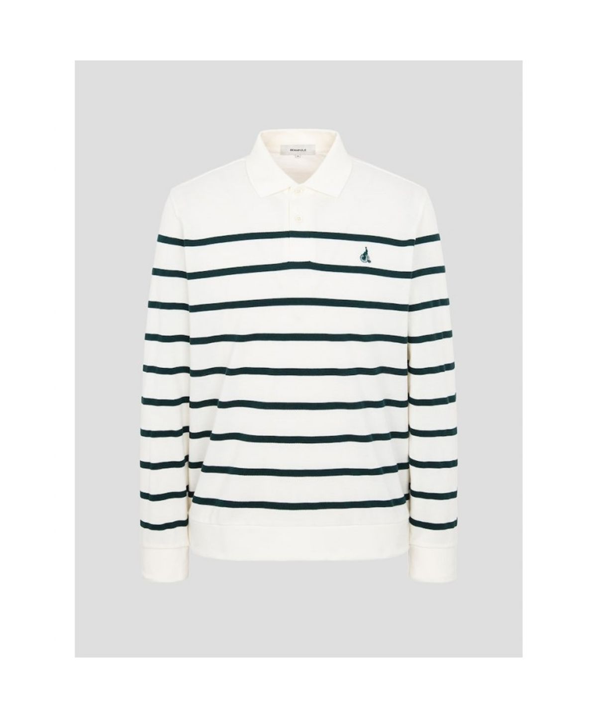 빈폴 멘(BEANPOLE MEN) 피케 스트라이프 칼라넥 티셔츠  아이보리